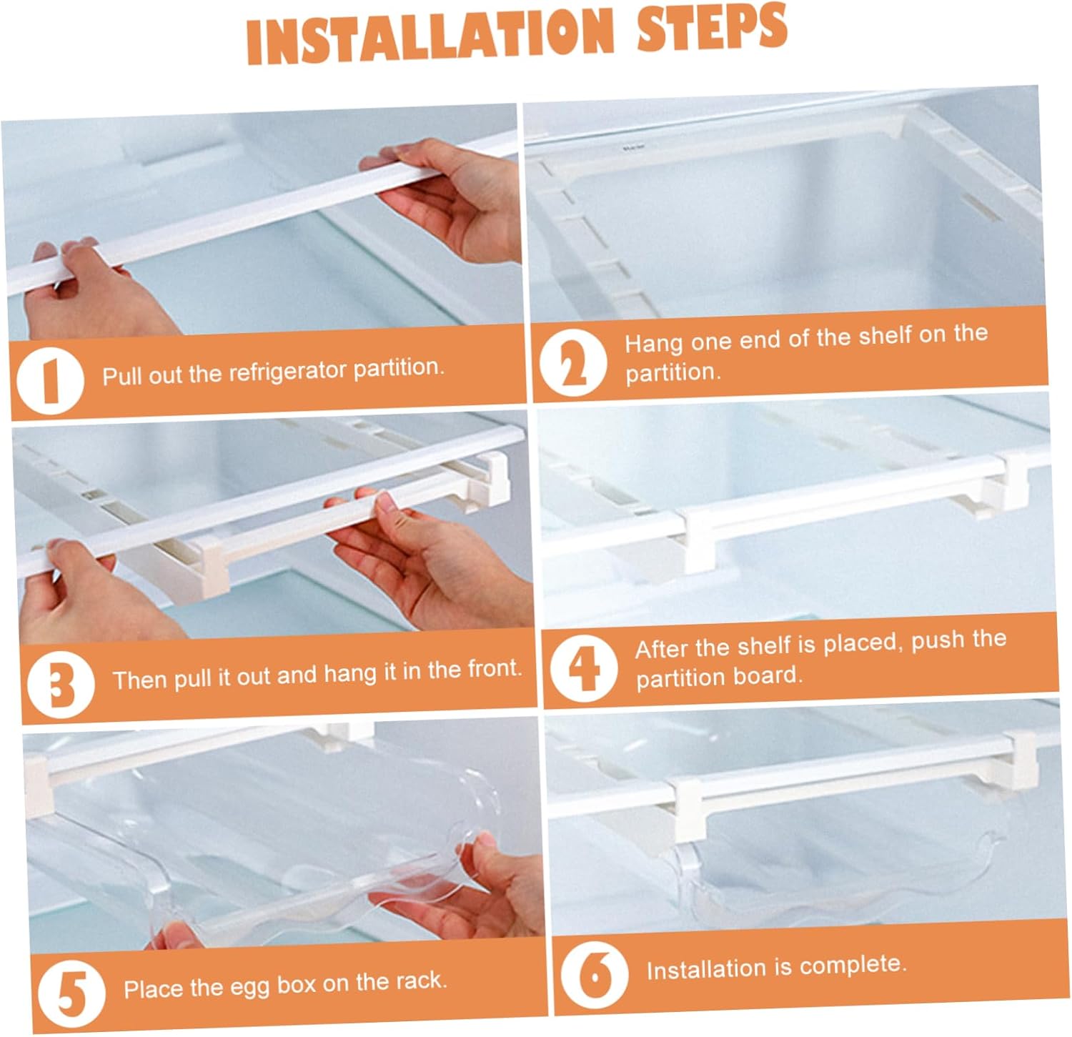 Pull-Out Refrigerator Egg Holder Egg Shelf for Fridge 1 Set for Kitchen Organization