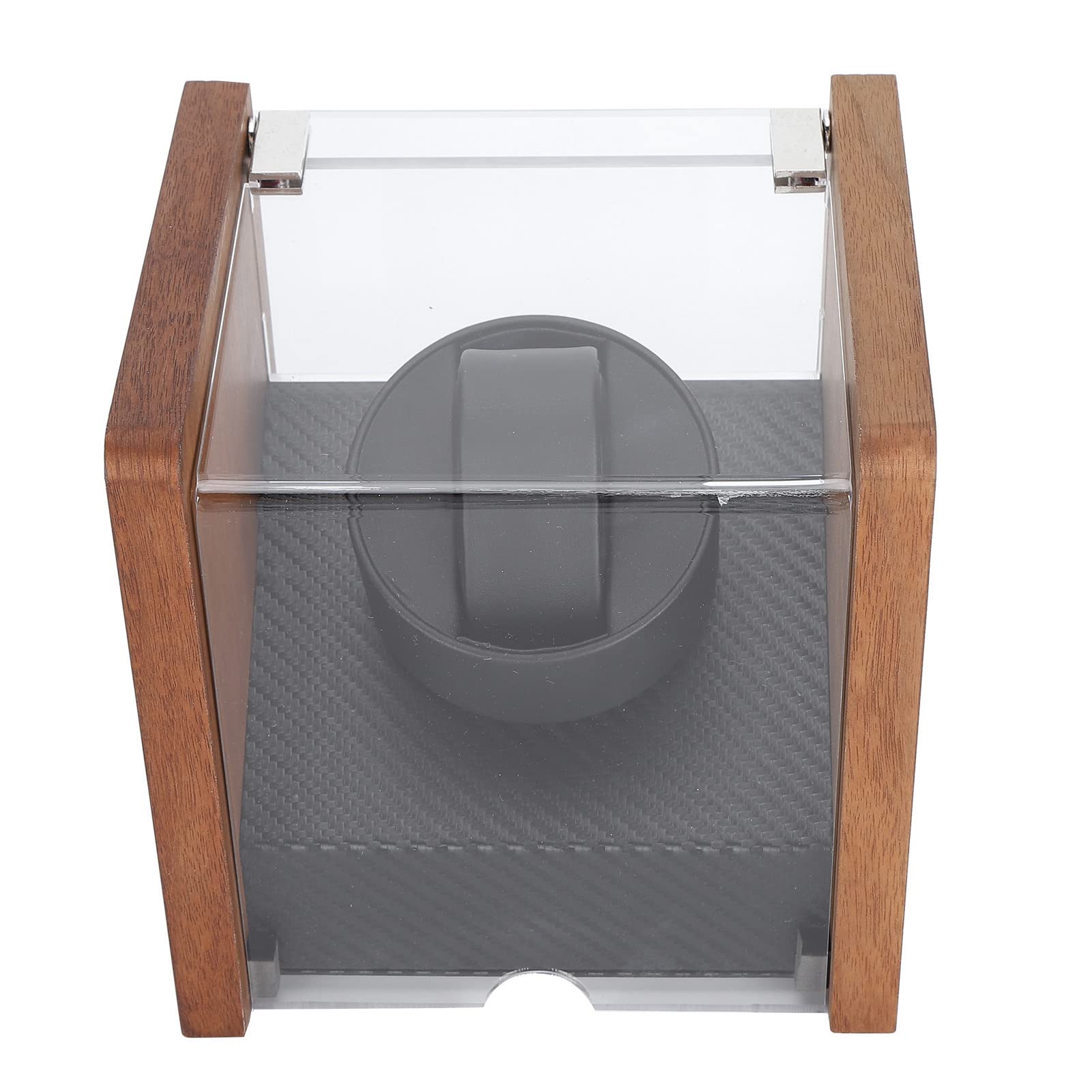 Caja de Exhibición de Reloj, Agitador de Motor de Reloj Limpieza Mecánica No Magnética Nogal con Paño para el Polvo para Colección de Relojes para Dar Cuerda a(Coctelera de Mesa de Nogal 1 + 0)