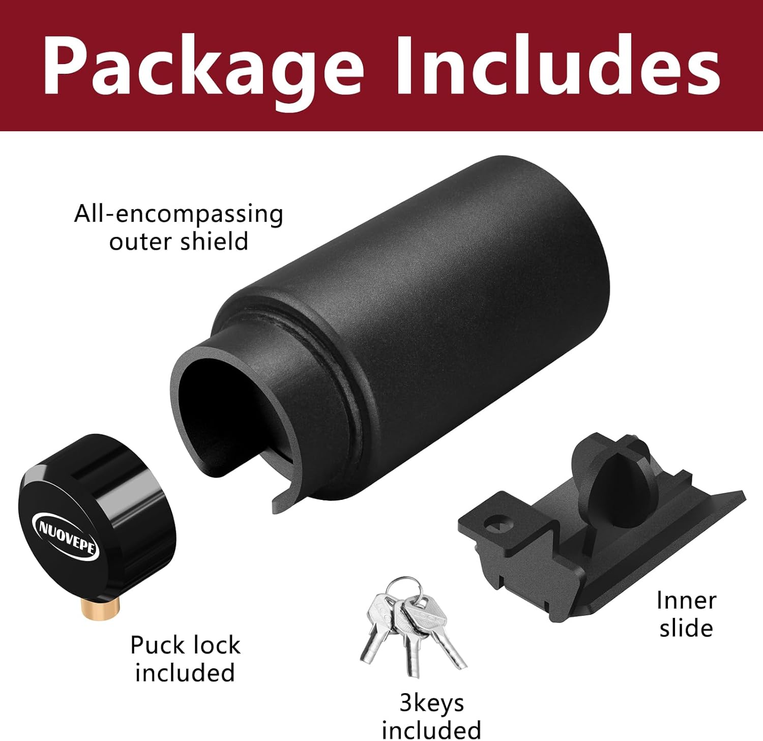 2178-B Heavy Duty Trailer Hitch Lock – Compatible with 2-Inch Bulldog or Ram Couplers, Anti-Theft Tongue Lock for RV, Boat, Cargo, Utility, and Livestock Trailers (Black)