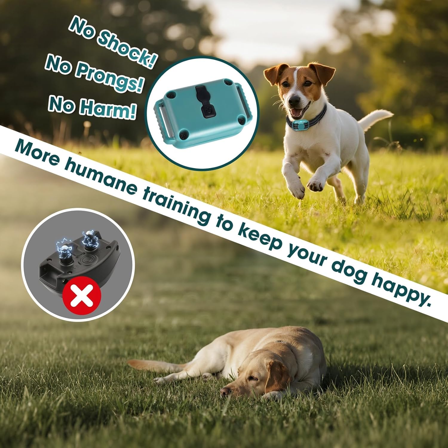 Lightest No Shock Dog Training Collar with 2000ft Remote,Tiniest Vibrating Dog Collar,Vibration Collar for Small Dogs 5-15lbs & Medium Large Dogs, Safe Lock, Beep, Vibrate, No Prongs, Waterproof,Cyan