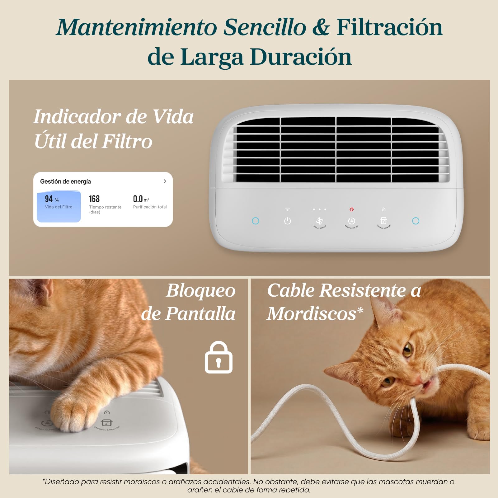Levoit Vital Pet Pro Purificador de Aire para Mascotas, Sensor PM2.5 y TVOC | Prefiltro con Autolimpieza, Inteligente, ALEXA, Carbón Activo de Alta Capacidad, contra Pelo, Alérgenos, Olores, Caspa
