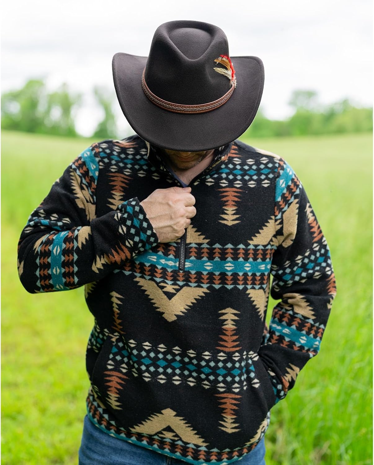 OUTBACK TRADING Men's Charlie Warm Outdoor Casual Active Long-Sleeve Zip Henley with Hip Pockets