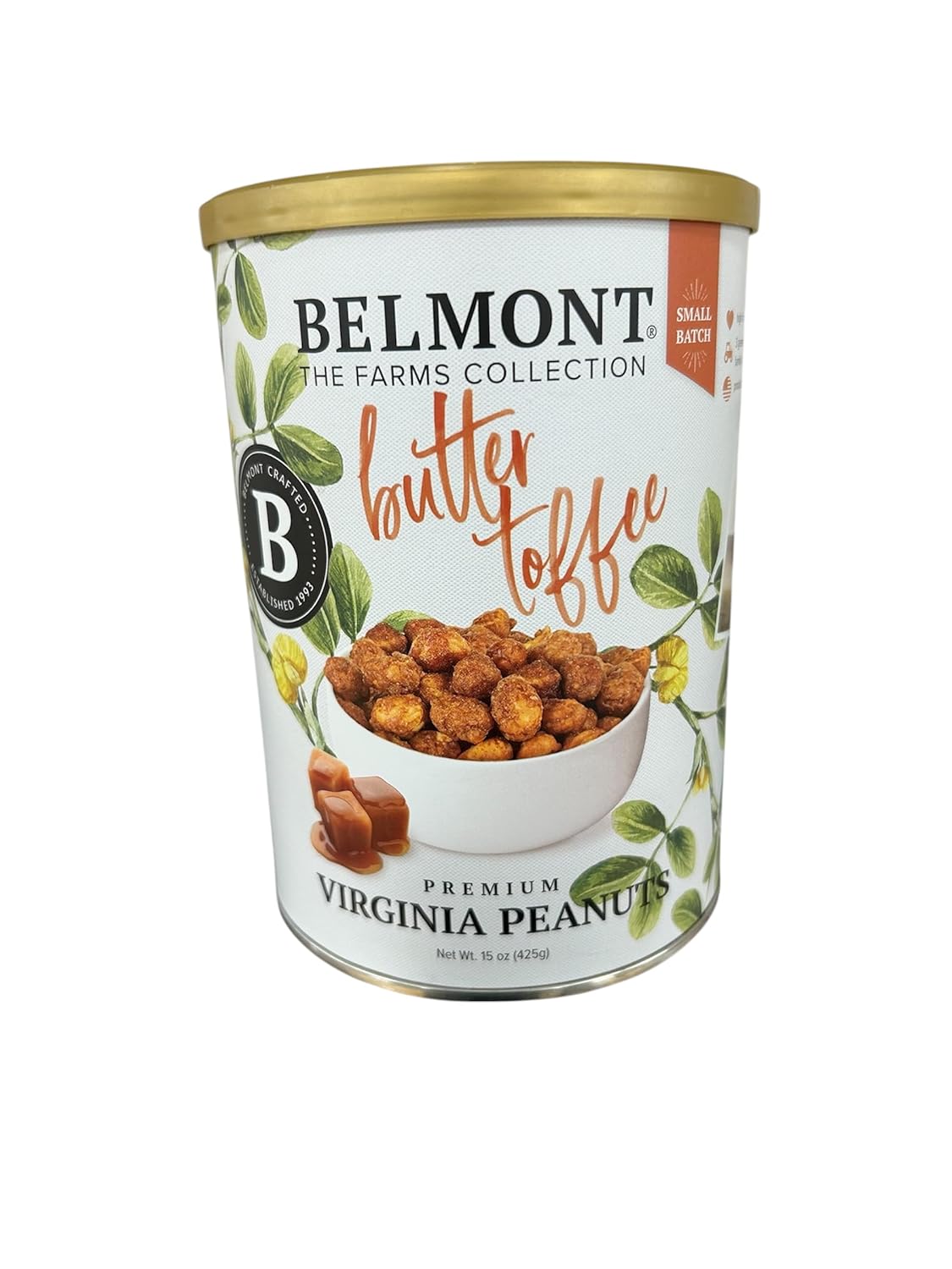 Belmont Farms Collection Butter Toffee Virginia Peanuts, Premium Small Batch, 15 oz