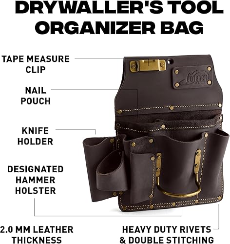 Miniatura 2 de Ox Pro - Bolsas de herramientas de cuero de grano completo, fabricadas con doble costura y bolsillos reforzados con remaches