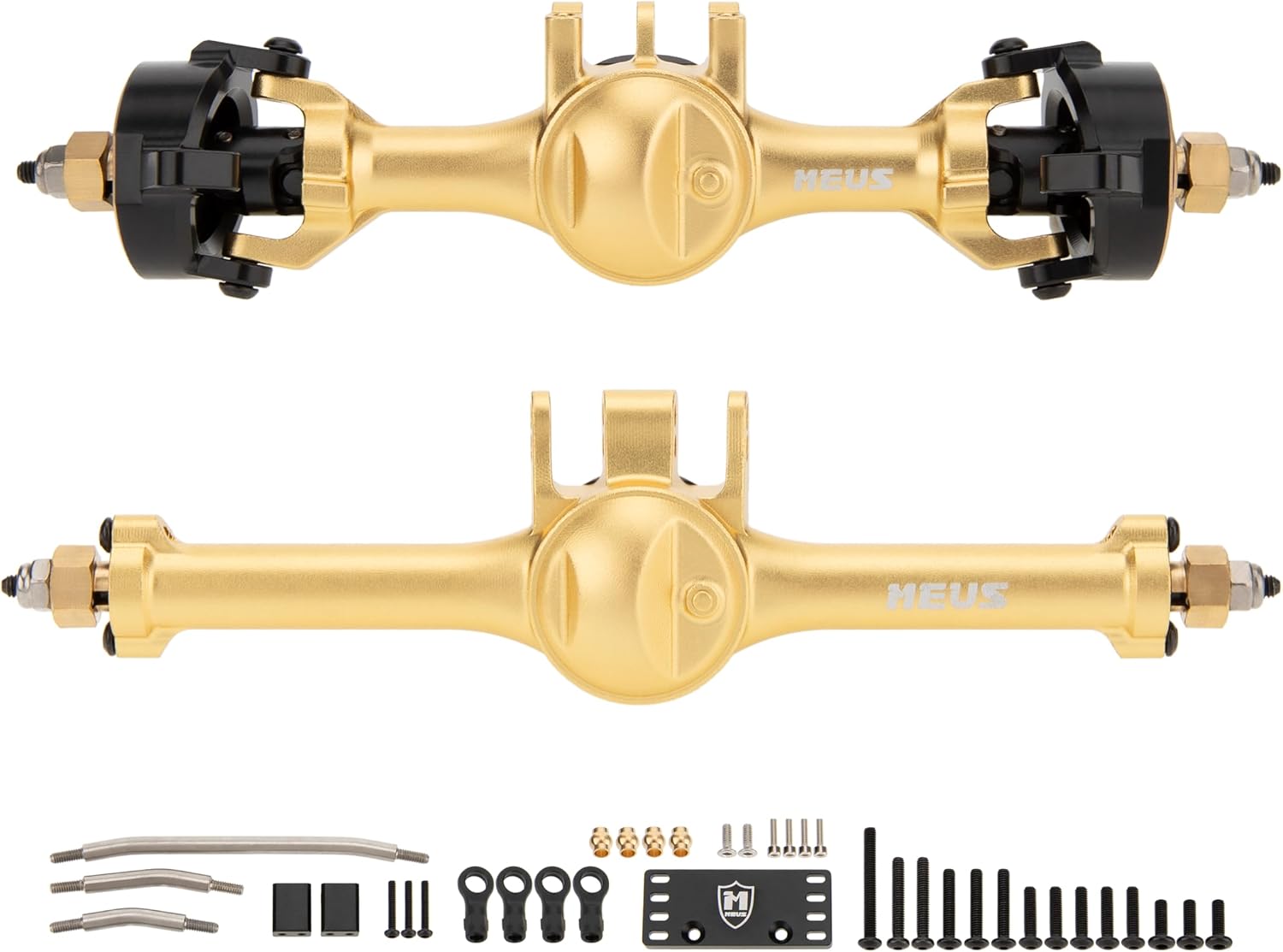 MEUS RACING 5mm ISO V2 TRX4M Axles with Adjustable Servo Mount for TRAXXAS 1/18 TRX4M RC Crawler (Gold)