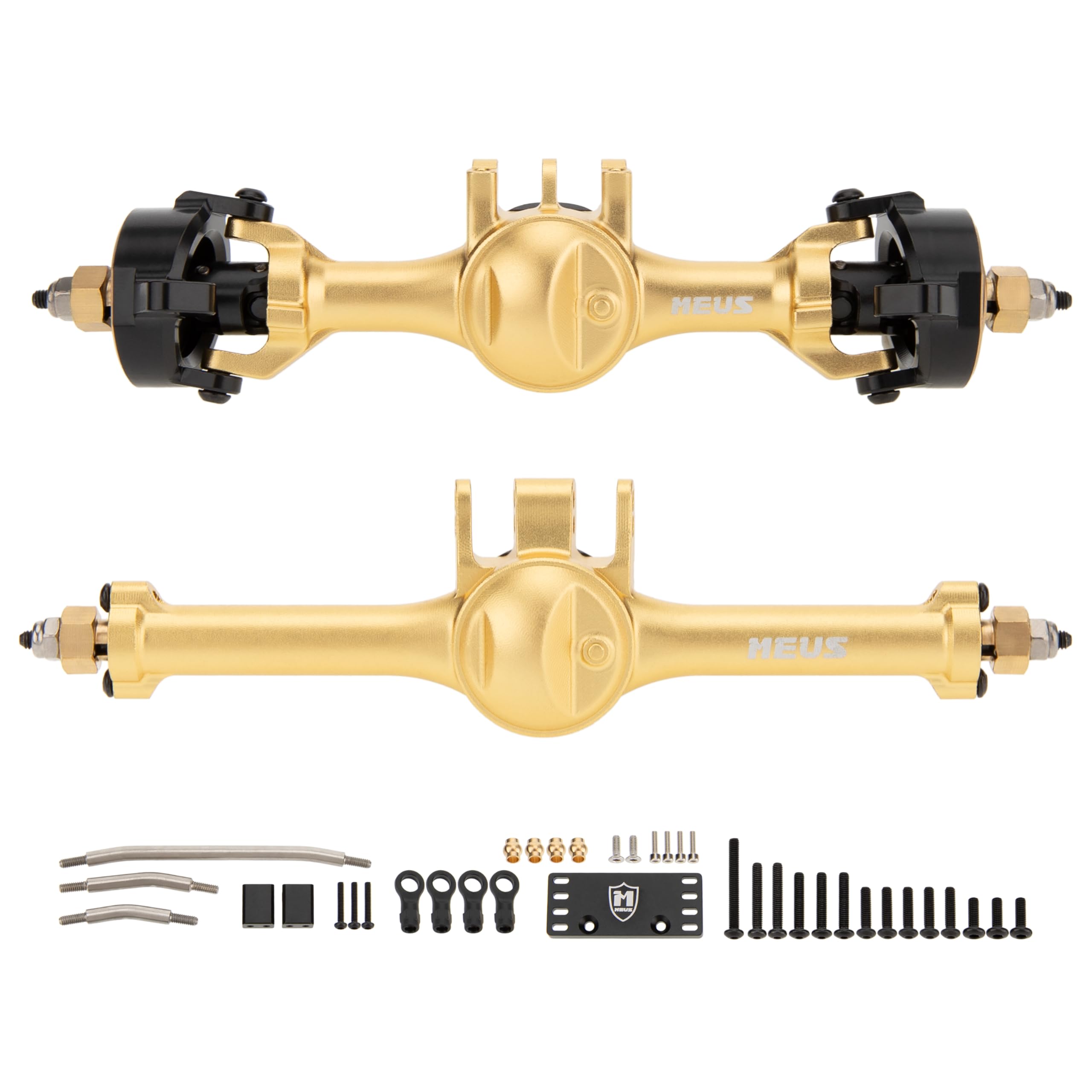 MEUS RACING 5mm ISO V2 TRX4M Axles with Adjustable Servo Mount for TRAXXAS 1/18 TRX4M RC Crawler (Gold)