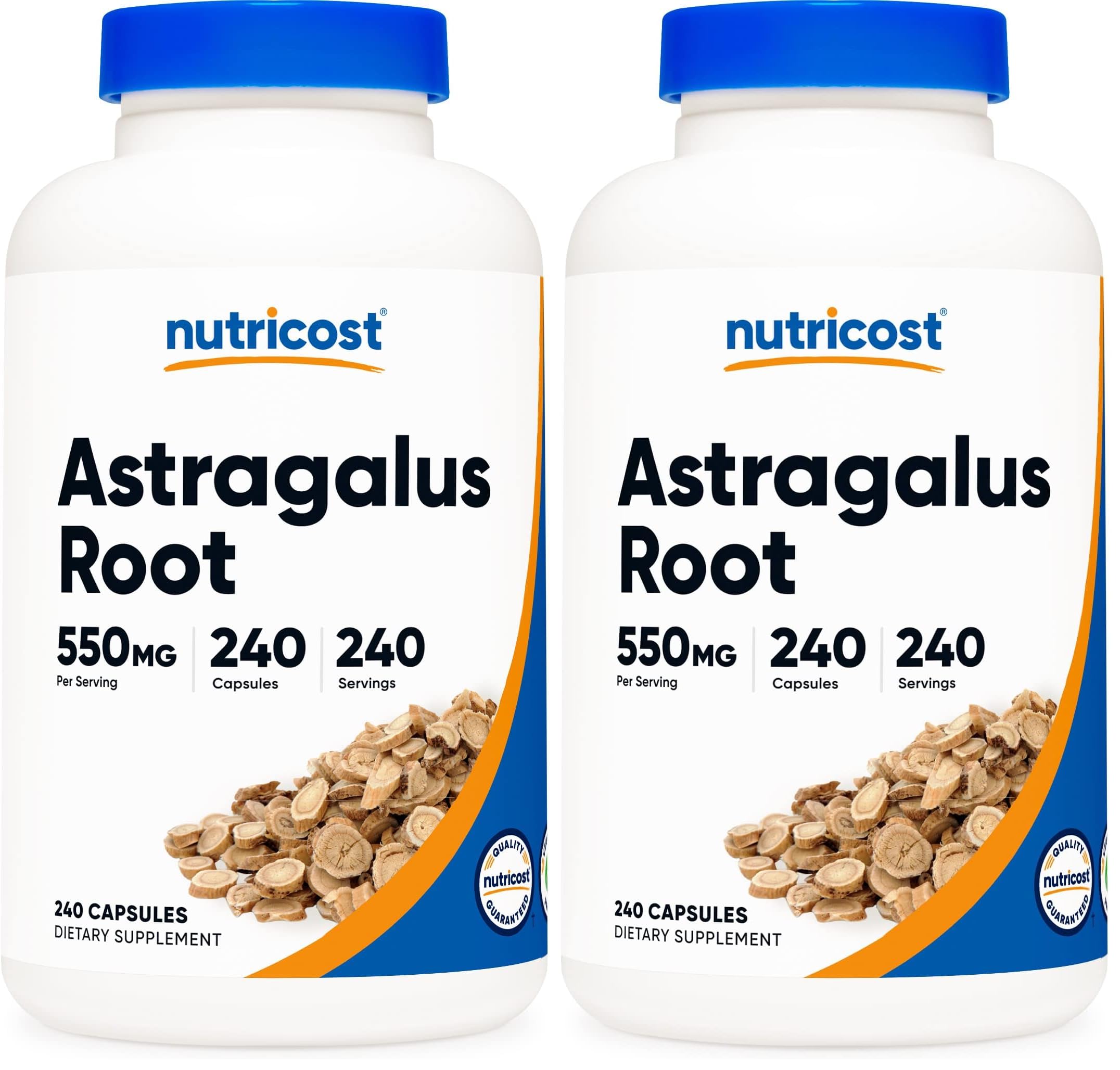 Nutricost Astragalus Capsules 550mg, 240 Vegetarian Capsules - Non-GMO and Gluten Free (Pack of 2) 240 Count (Pack of 2)