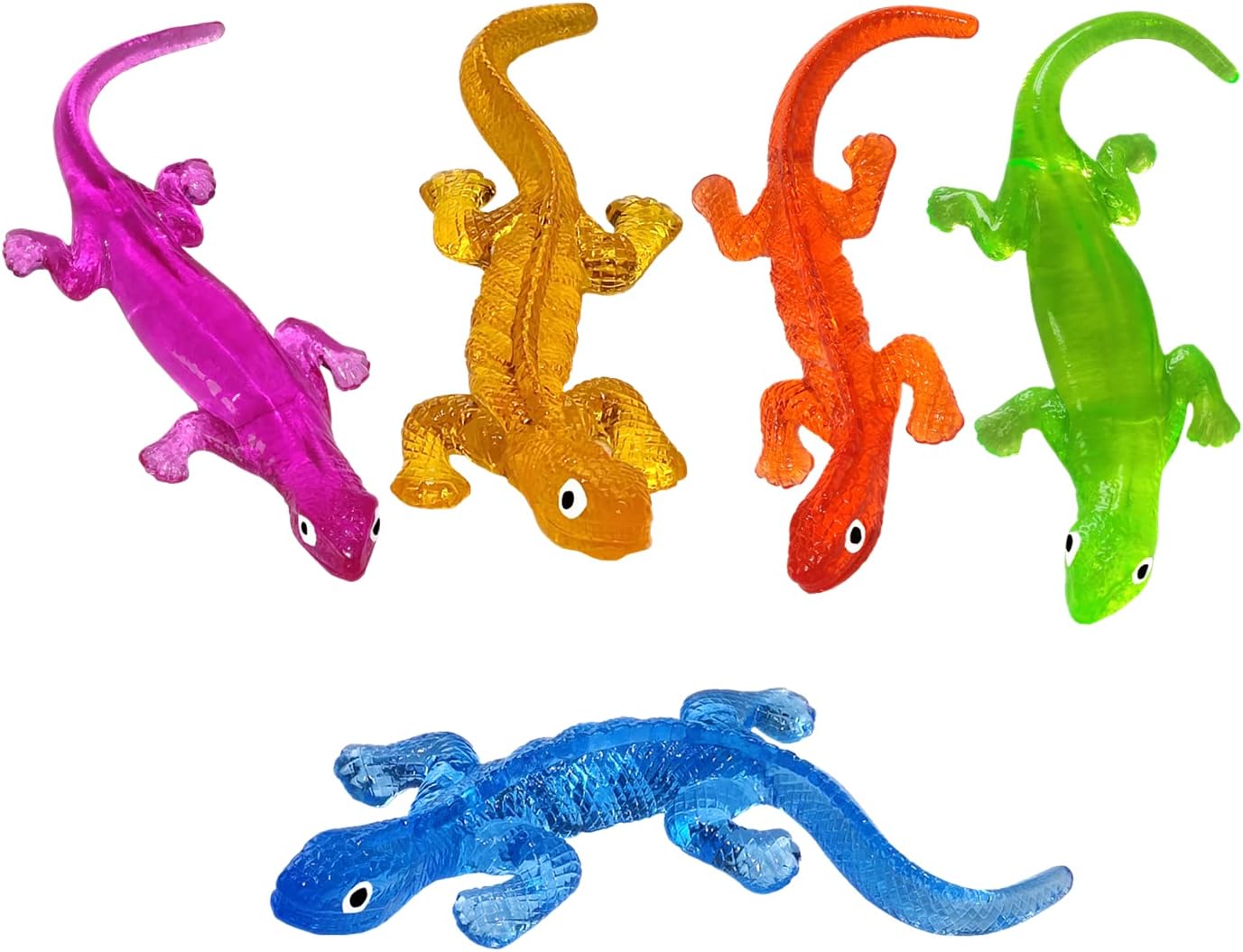 5Pack Super Stretch Sticky Lizard Mochi Squishy Toys,Soft Stress Relief Fidget Toys, Goodie Bag Stuffers,Classroom Prizes,Birthday,Party Favors(5Colors,Style Random)