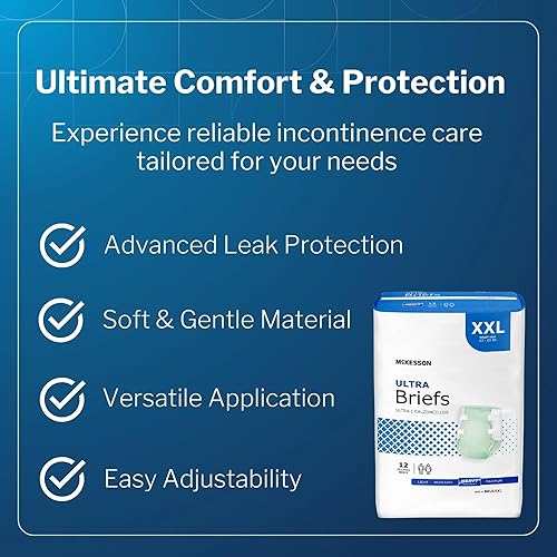 Miniatura 5 de McKesson Ultra Plus - Calzoncillos bariátricos, de gran absorción, pañales desechables para adultos con pestañas, color blanco (XXL, 12 unidades,