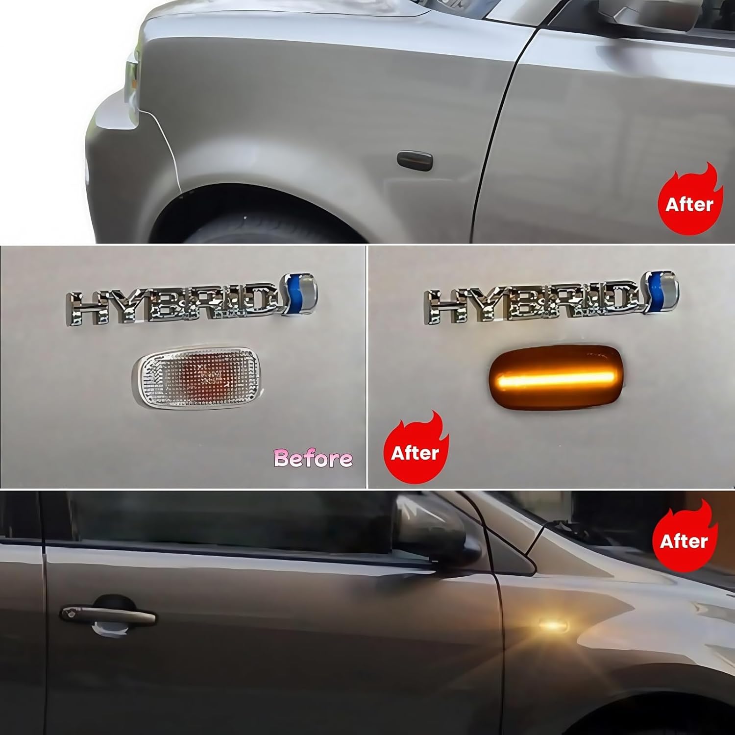 Sequential Indicator LED Side Marker Light Compatible with Toyota 2004 2005 2006 Scion XA XB, 1st Gen Scion XB LED Amber Side Marker Lights Lamps,Front Bumper Turn Signal Accessories,2PCS