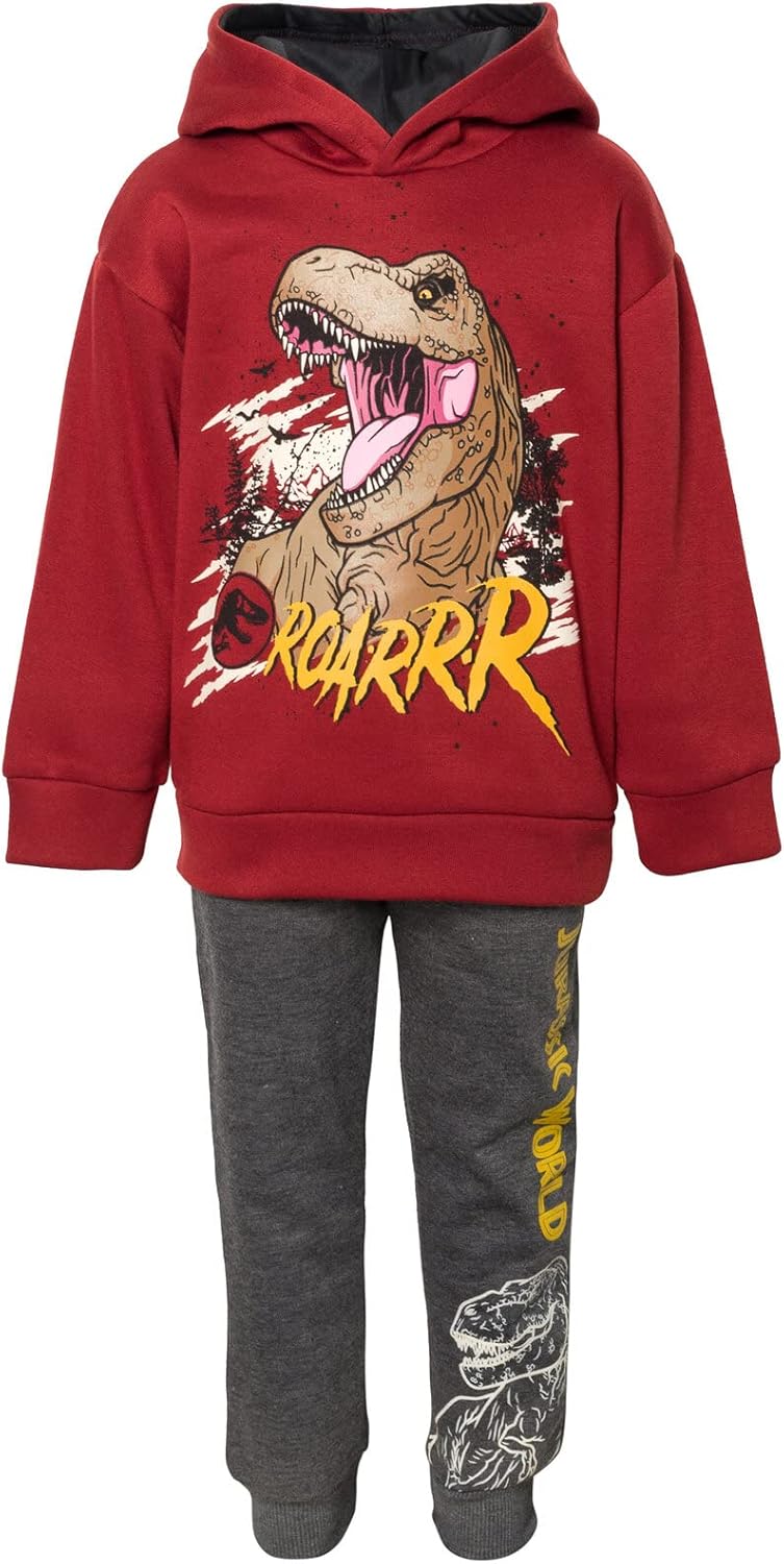 Jurassic World Dinosaur Jurassic Park T-Rex Fleece Pullover Hoodie and Pants Outfit Set Toddler to Big Kid: Clothing, Shoes & Jewelry