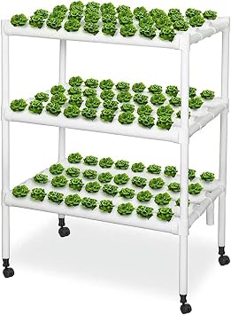 Hydroponic Grow Kit, Hydroponics Growing System 3 Layers, 108 Plant Sites Food-Grade PVC-U Pipes Hydroponic Planting Equipment, with Water Pump, Gift for Gardening Lover