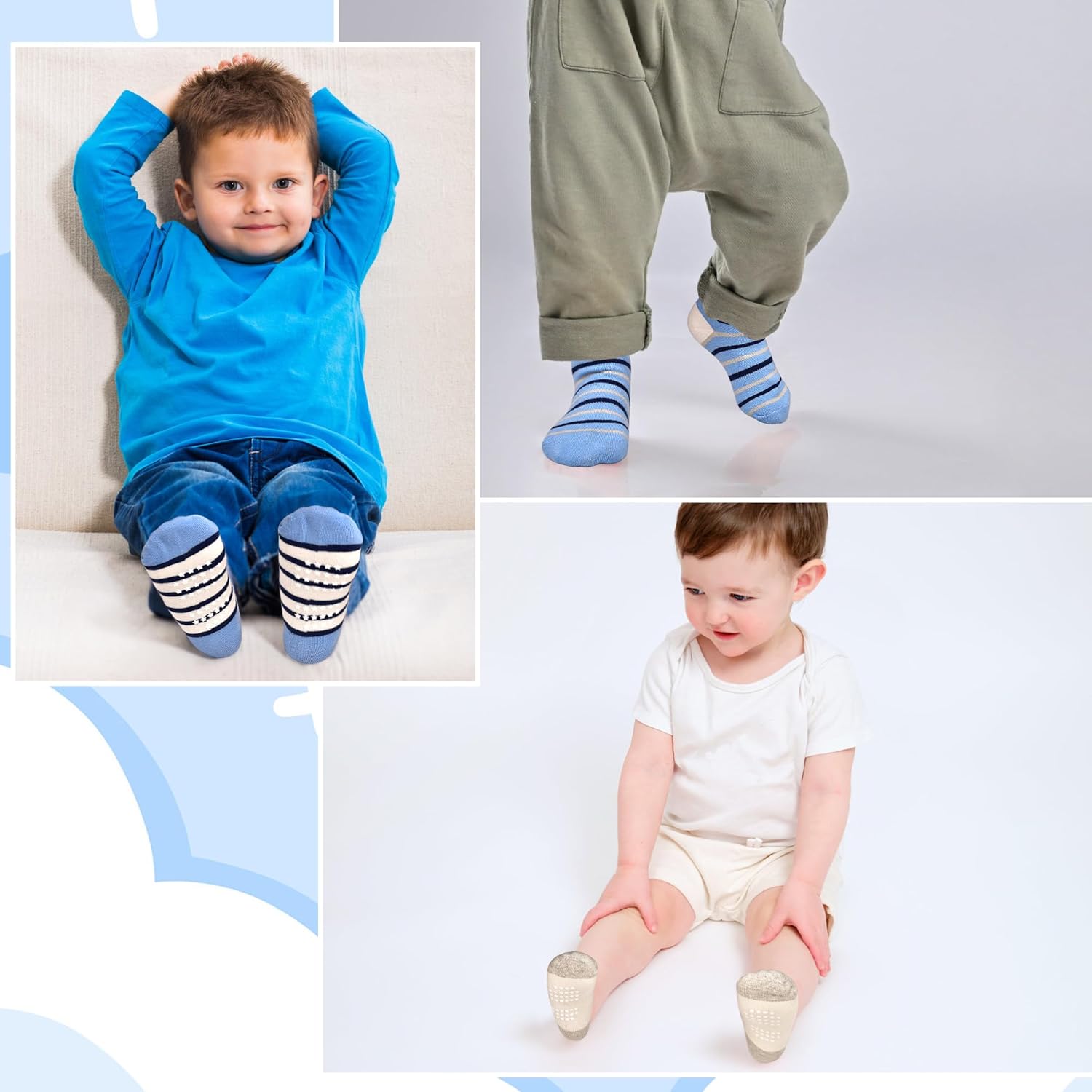 Tphon Toddler Baby Non Slip Ankle Socks with Grippers Kids Boys Girls Socks 12 Pairs for 0-7 Years Infant Children - Image 2
