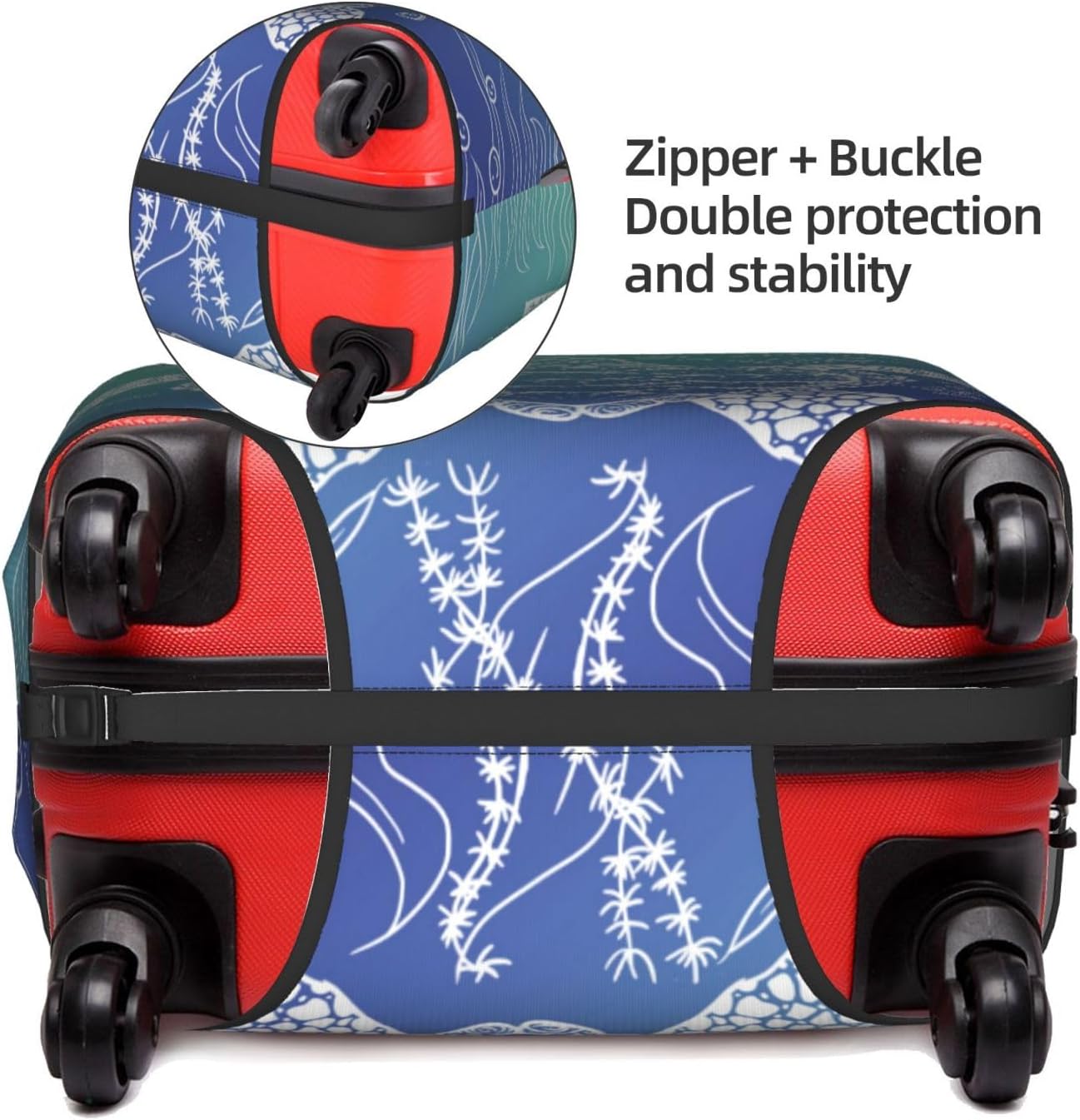 Ocean Sea Turtle Luggage Cover Washable Suitcase Protector, Turtle Theme Party Luggage Tag Travel Birthday Gifts For Men Women (XL 29-32 Inch Luggage) image 5