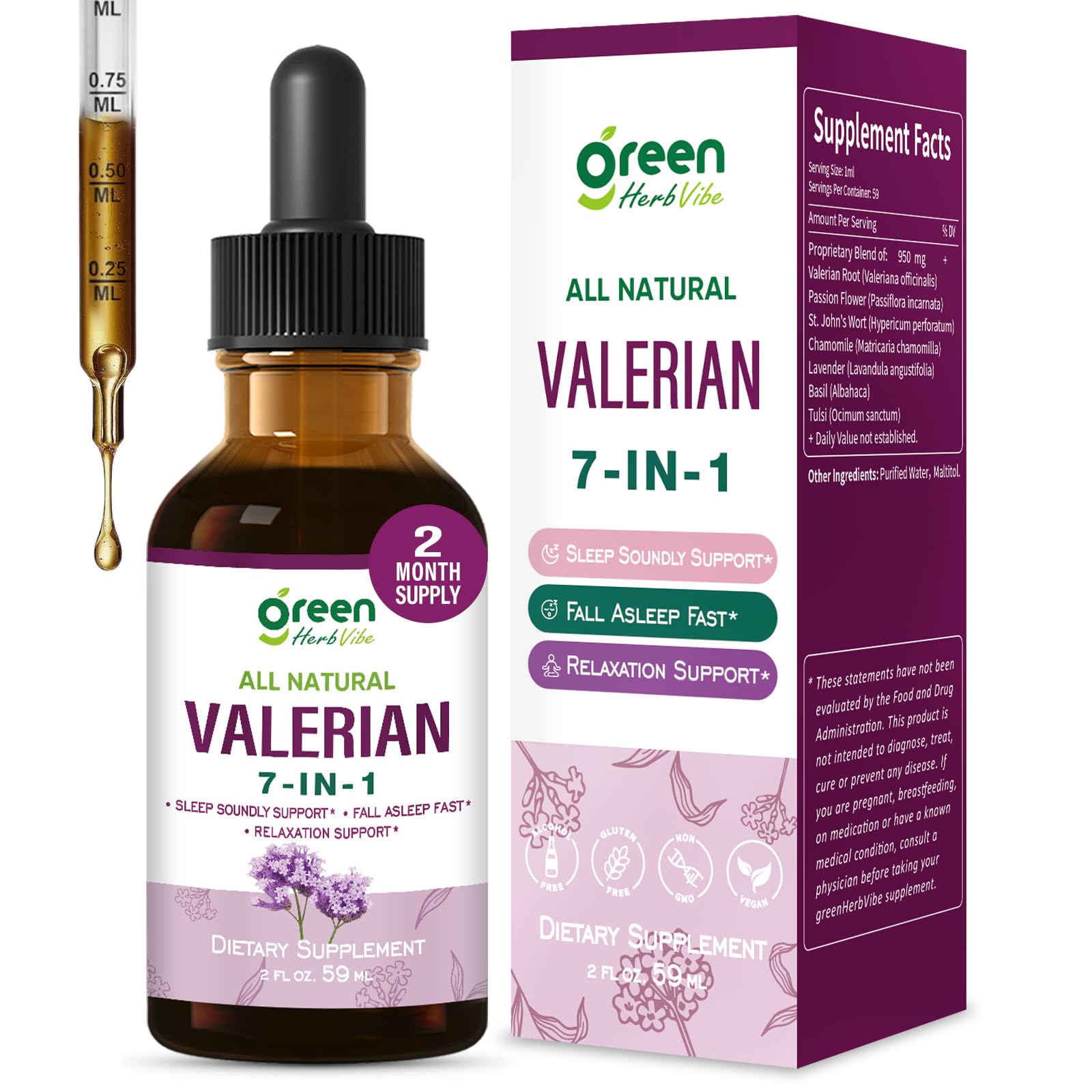 Valerian Root (Valeriana) Extract Sleep Support Drops, 2 oz