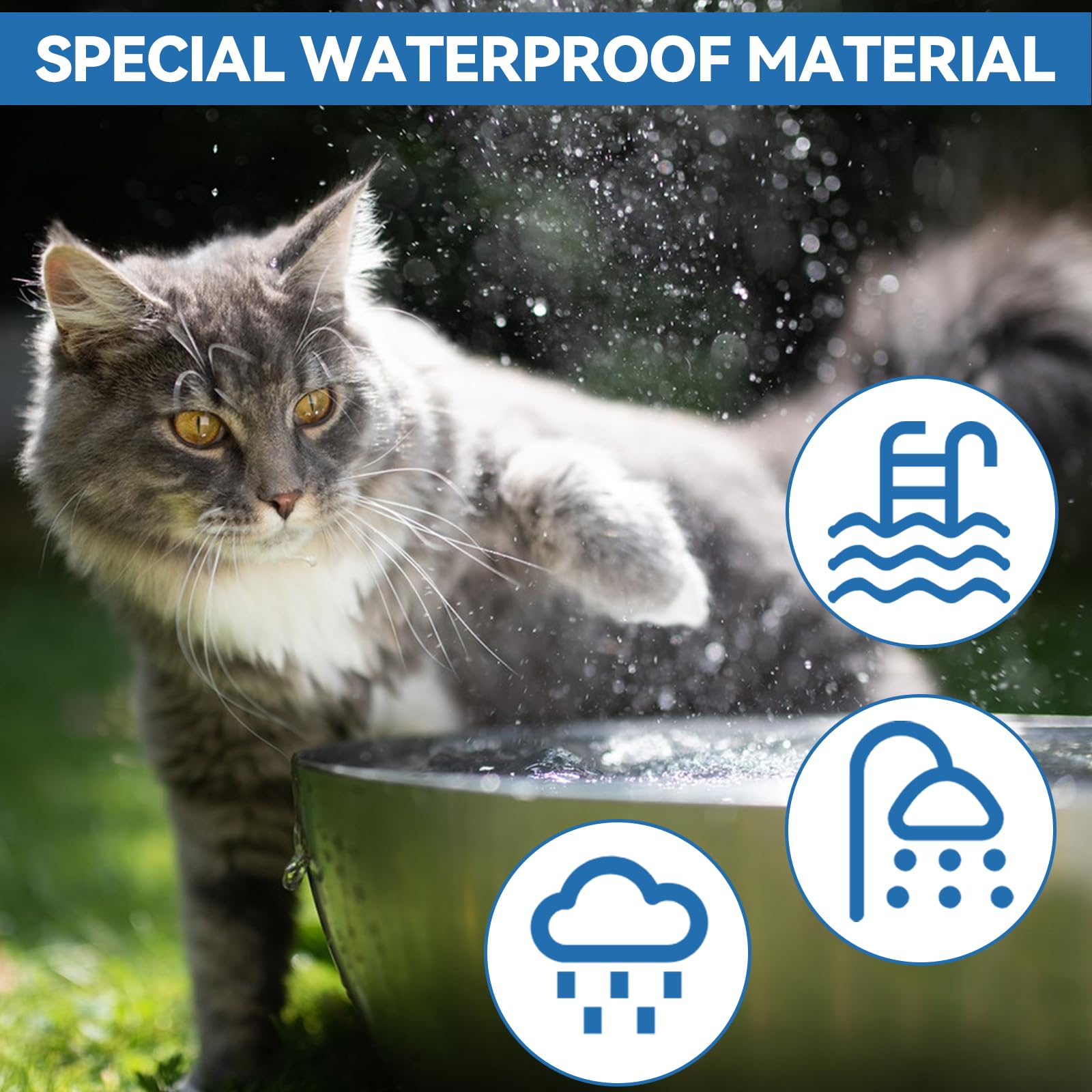 Wansiven Collar antipulgas para Gatos, 12 Meses de protección contra pulgas, 48 ​​cm, Ajustable, Impermeable, antipulgas y garrapatas, Ideal para Gatitos, Gatos medianos y Grandes