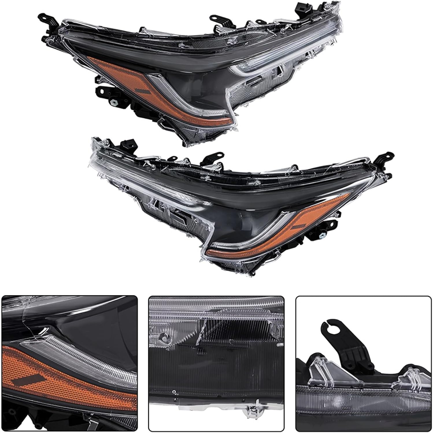 1 Pair Headlights Kit Driver Passenger Side Replacement for Corolla 2023-2024