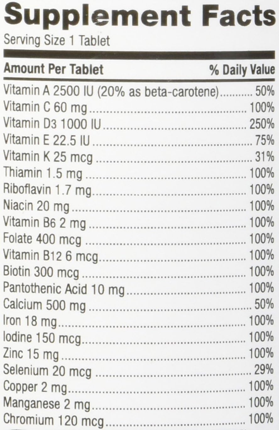 Nature's Wonder One Daily Women's Multivitamin, 100 Count, Compare vs. One A Day® Women's