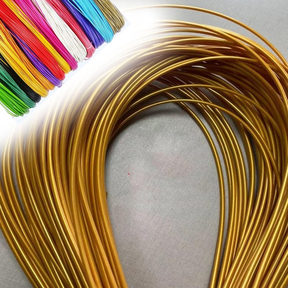 ZIUSFAC Wicker Repair Material Round Synthetic Rattan Weaving Material Plastic Rattan DIY Wicker Repair Kit PE Rattan Replacement Material 3mm Rattan Repair Kit 230ft(Gold)