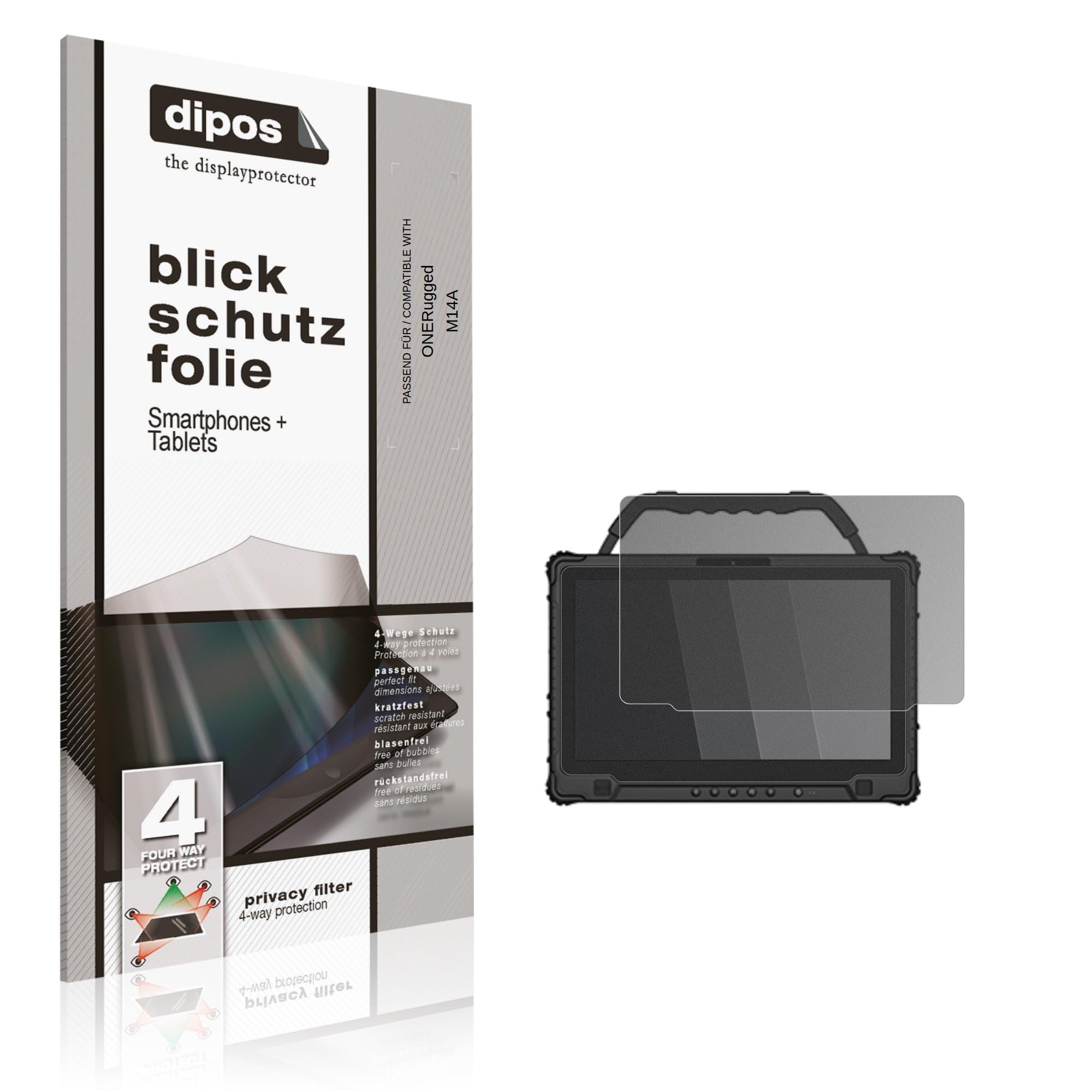 dipos Protector de Pantalla Antiespía para ONERugged M14A