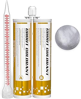 NADAMOO Epoxy Grout Light Gray, Dual Tubes Waterproof Tile Grout 19oz 400ml, Restore Tile Grout Line for Shower Bathroom Wet Room Kitchen, Caulk Gun NOT Included