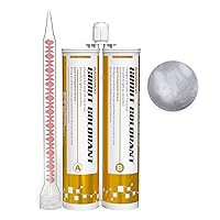 Vista 1 de NADAMOO Lechada epoxi gris claro, tubos duales, lechada de azulejos impermeable, 19 onzas, 13.5 fl oz, línea de lechada de azulejos para ducha