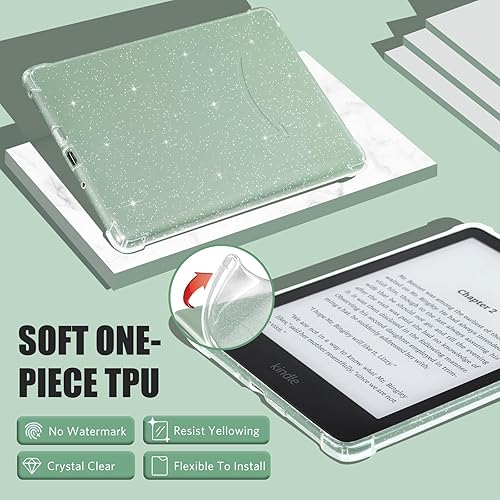 Miniatura 3 de iDLEHANDS Funda transparente para Kindle Paperwhite de 11 generación 2021 y Signature Edition (6.8 pulgadas), cubierta trasera de silicona ligera, a