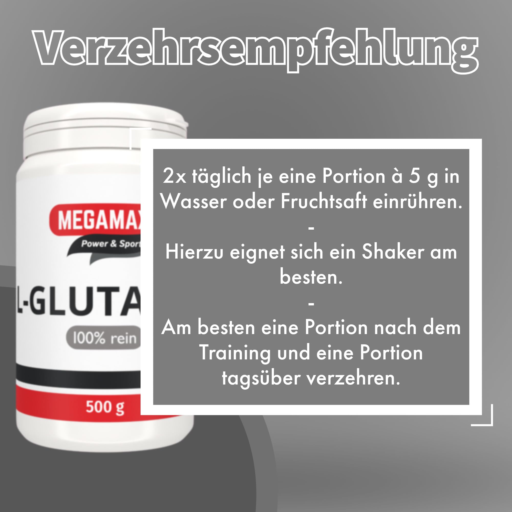 MEGAMAX L-Glutamin Pulver – geschmacksneutral, 100% rein, 300 Portionen (3er Pack)