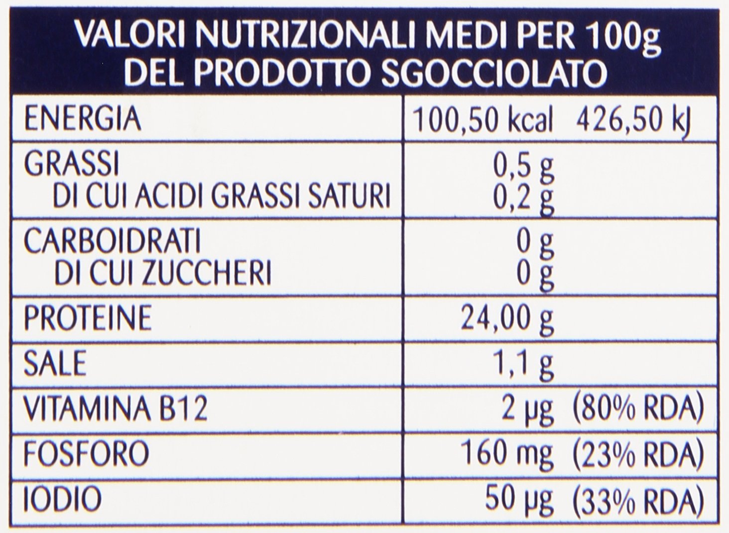 Rio Mare Aletas amarillas de atún al natural, 1% de grasa, 12 latas de 80 g