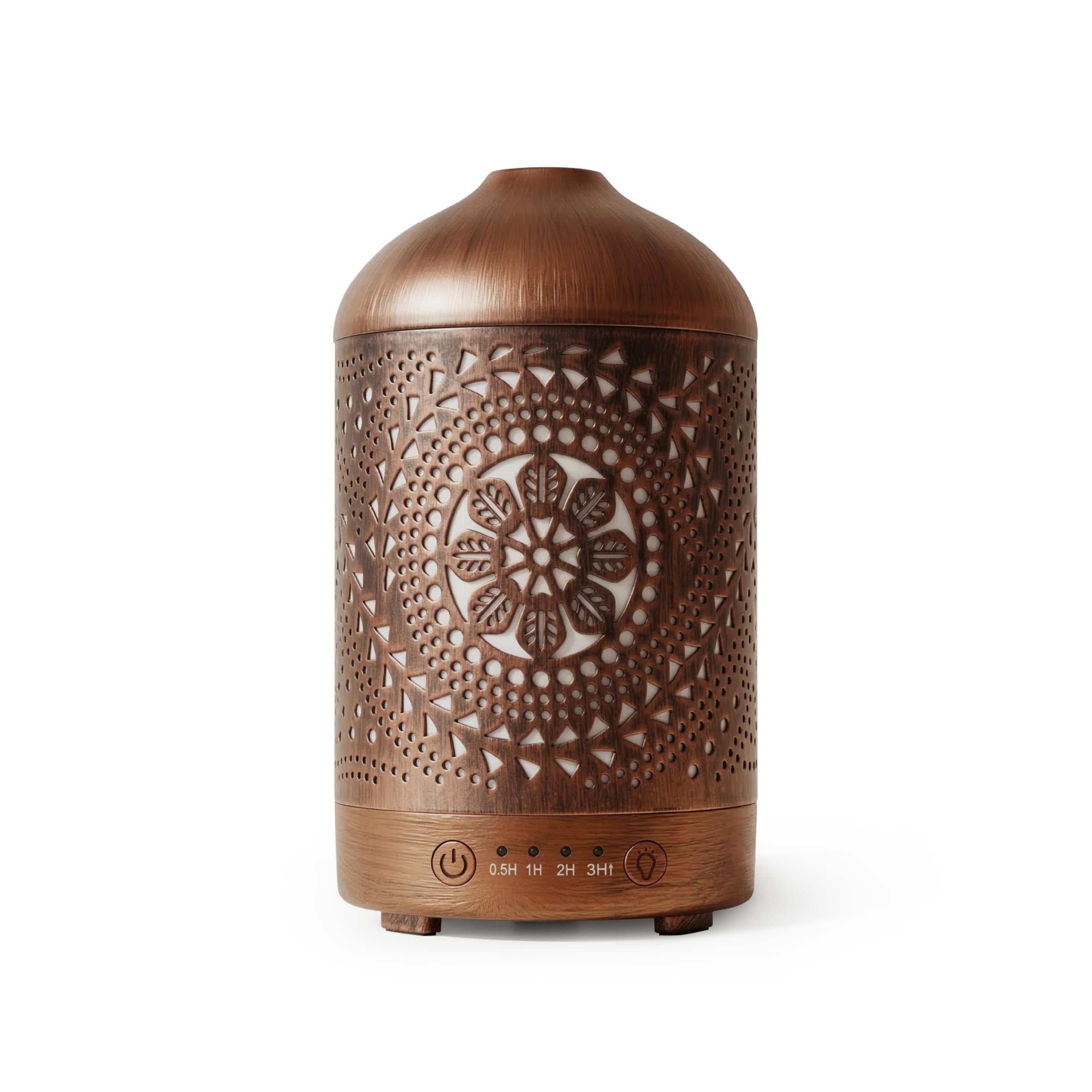 Essential Oil Diffuser Metal Diffuser 100 ml Timers Night Lights and Auto Off Function Home Office Humidifier Aromatherapy Boho Decor Gift