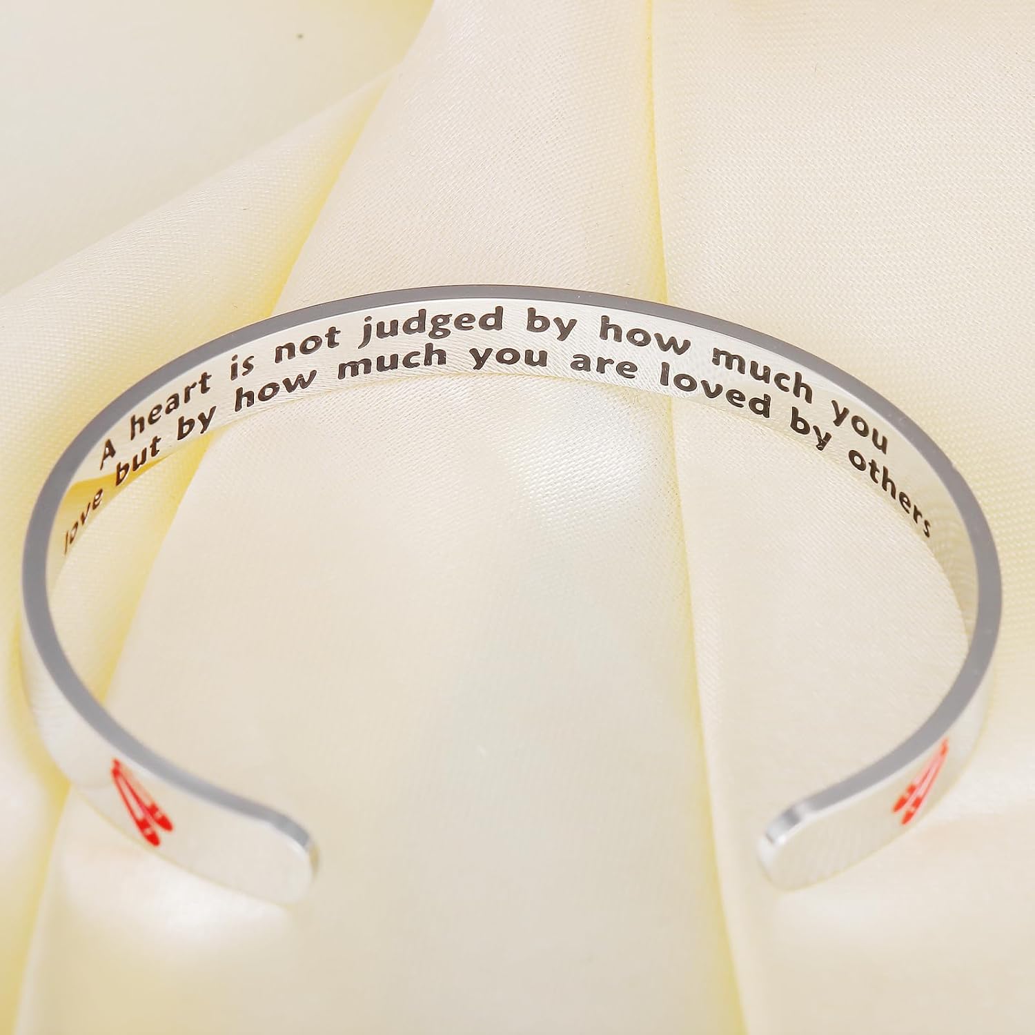 Kivosliviz A heart is not Judged by How Much You Love Bracelet Keychain Cuff Bangle Merchandise Jewelry