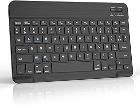 JADEMALL Bluetooth Keyboard for iPad, iPad Air/Pro, Samsung Tablet, Xiaomi Pad 7/6/5, Mac, AZERTY French AZERTY Lightweight Rechargeable Portable Keyboard for iOS, Android, Windows, Black