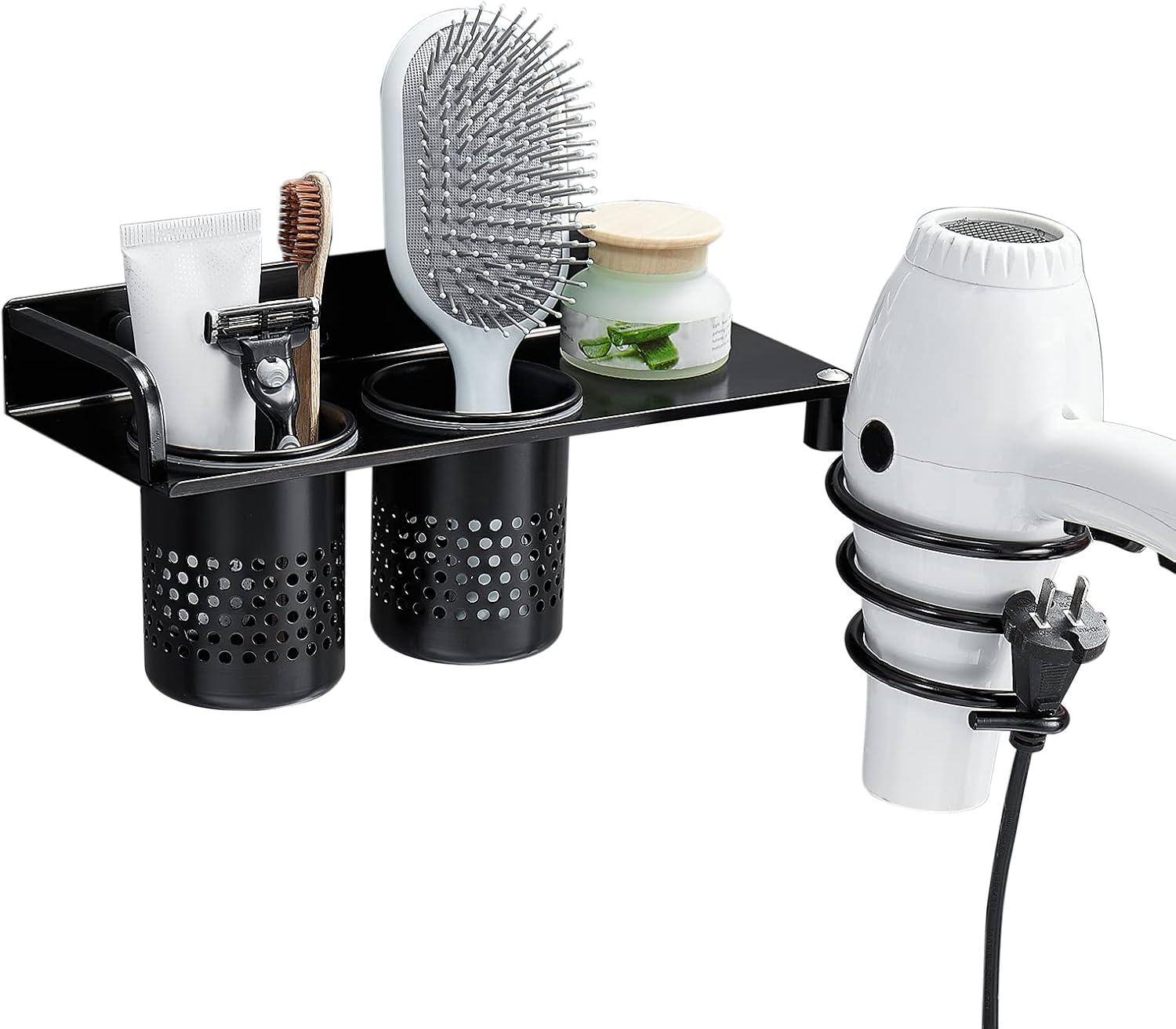 Wall Mounted Hair Dryer Holder with Shelf Rack and Kuwait Ubuy