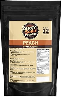 Dirty Soda Mix – Shelf-Stable, No Syrup or Creamer Needed – Creamy Flavor Powder for Soda Shops, Food Trucks & Cafes. Dirty Soda At Home (8.5oz Bag (12 Servings), Peach)
