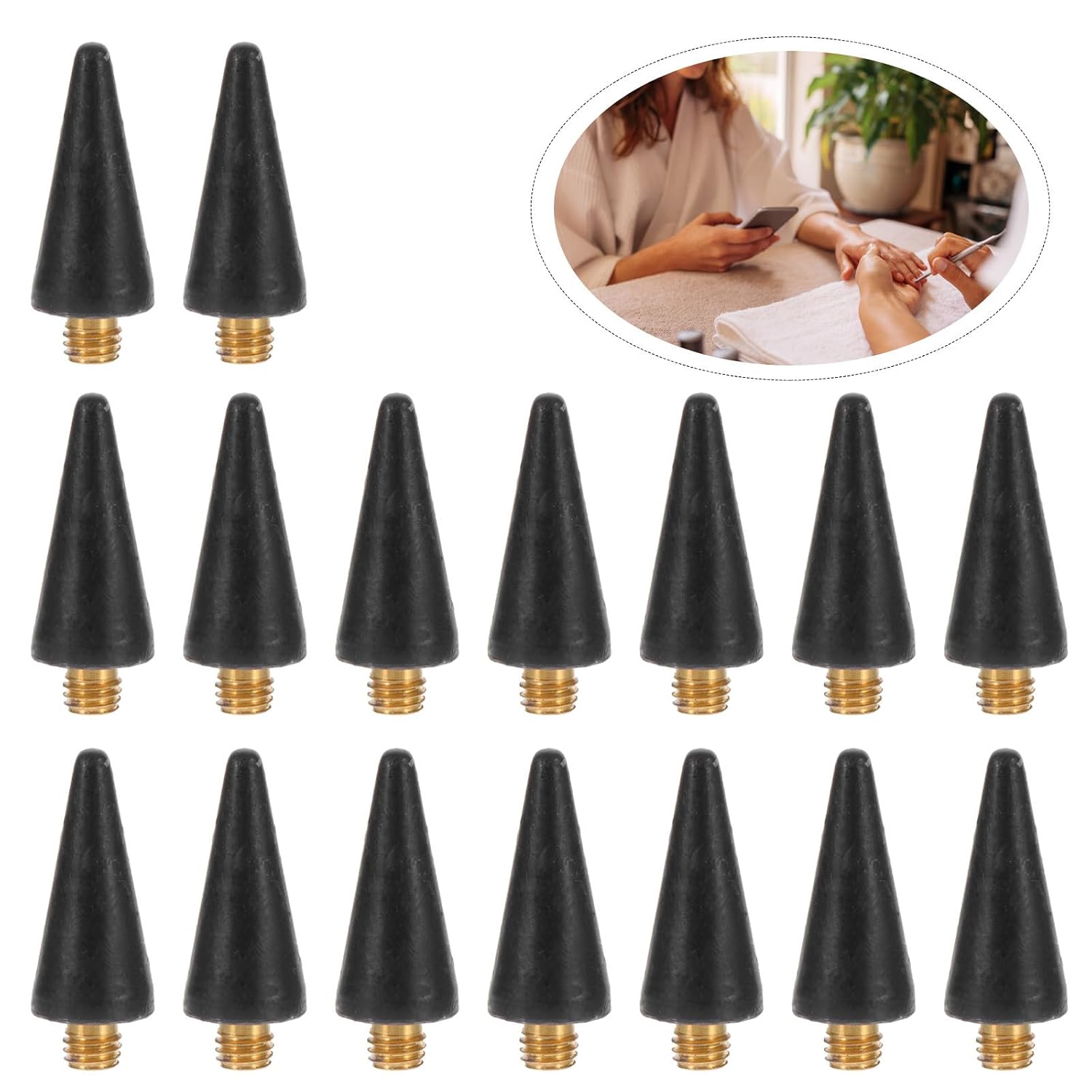 Outanaya 16pcs Nail Picker Pen Heads Replacement Wax Tips for Rhinestones Nail Art Tools Professional for Manicure and DIY Decoration