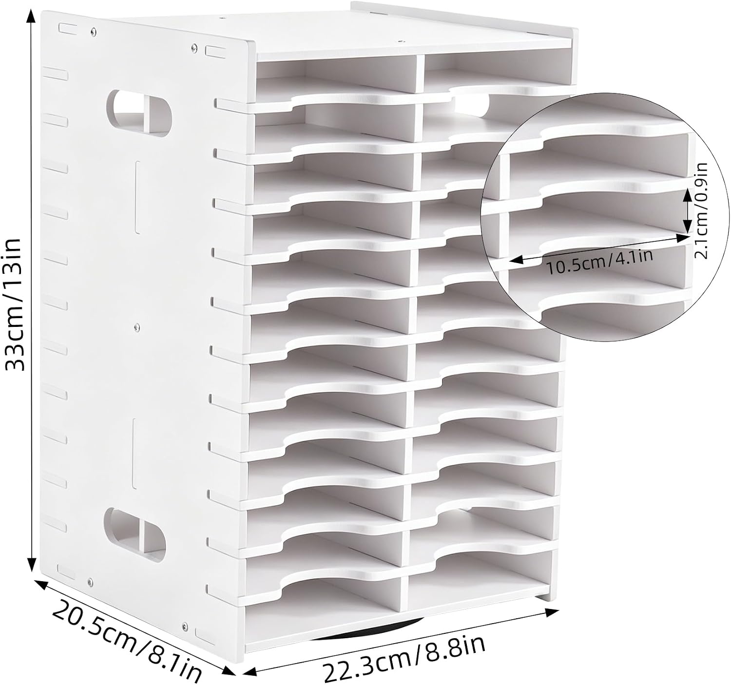 Dmnnlp 48 Slots Ink Pad Storage Organizer Rack, Rotating Stamp Pad Holder for Desktop, Cabinet, Craft Rooms (White)