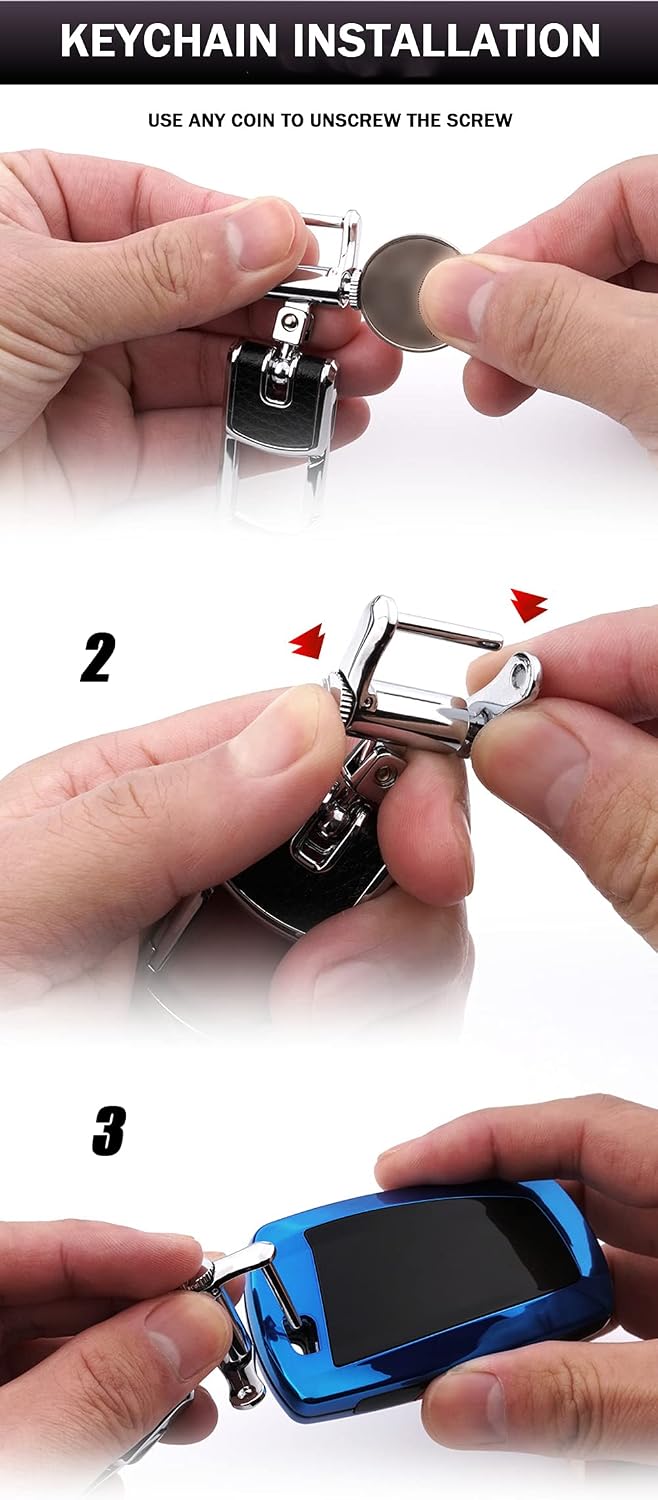 Electroplating Key Fob Cover Case Compatible with BMW 1 2 3 4 5 6 7 Series (Silver)