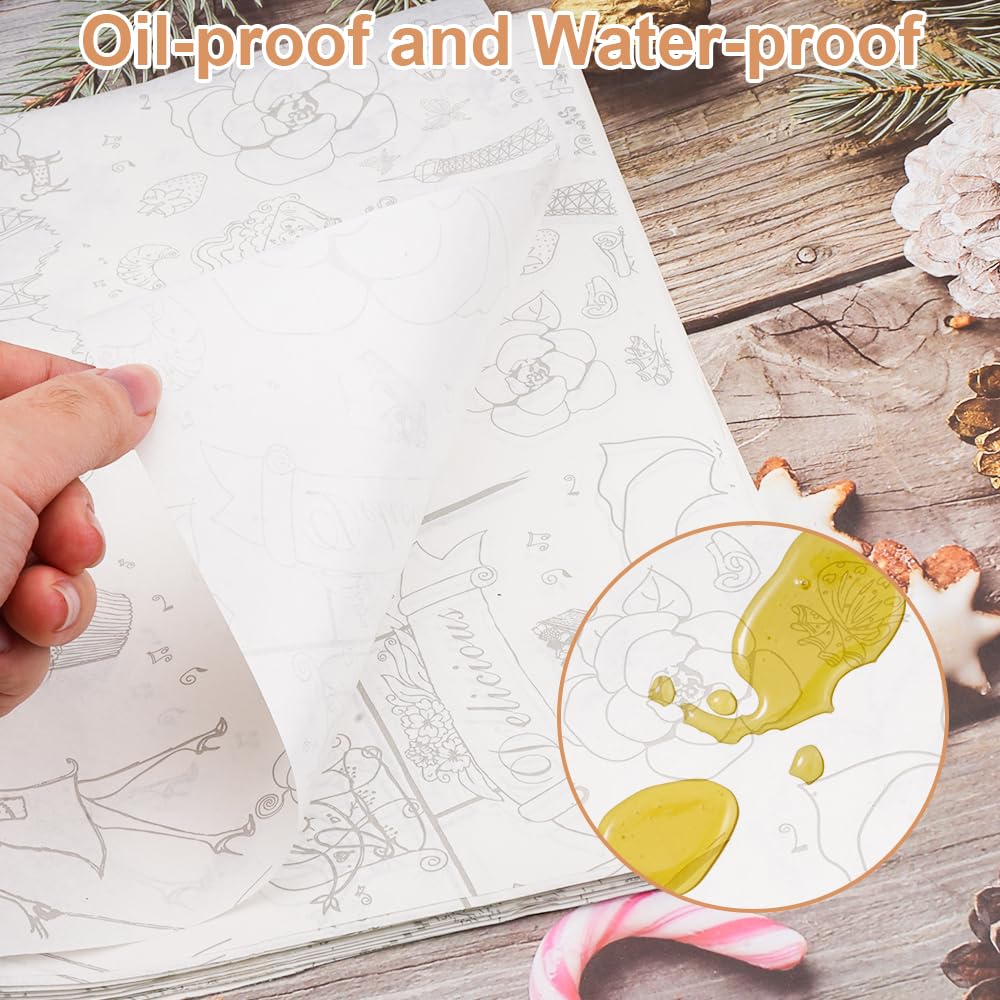 Kaaspapier, 100 vellen geruit, waspapier voor levensmiddelen, pommetzakjes, papier, boterhamburger, verpakking van levensmiddelenverpakking, papier voor sandwich, fast food, snacks, brood, hamburger