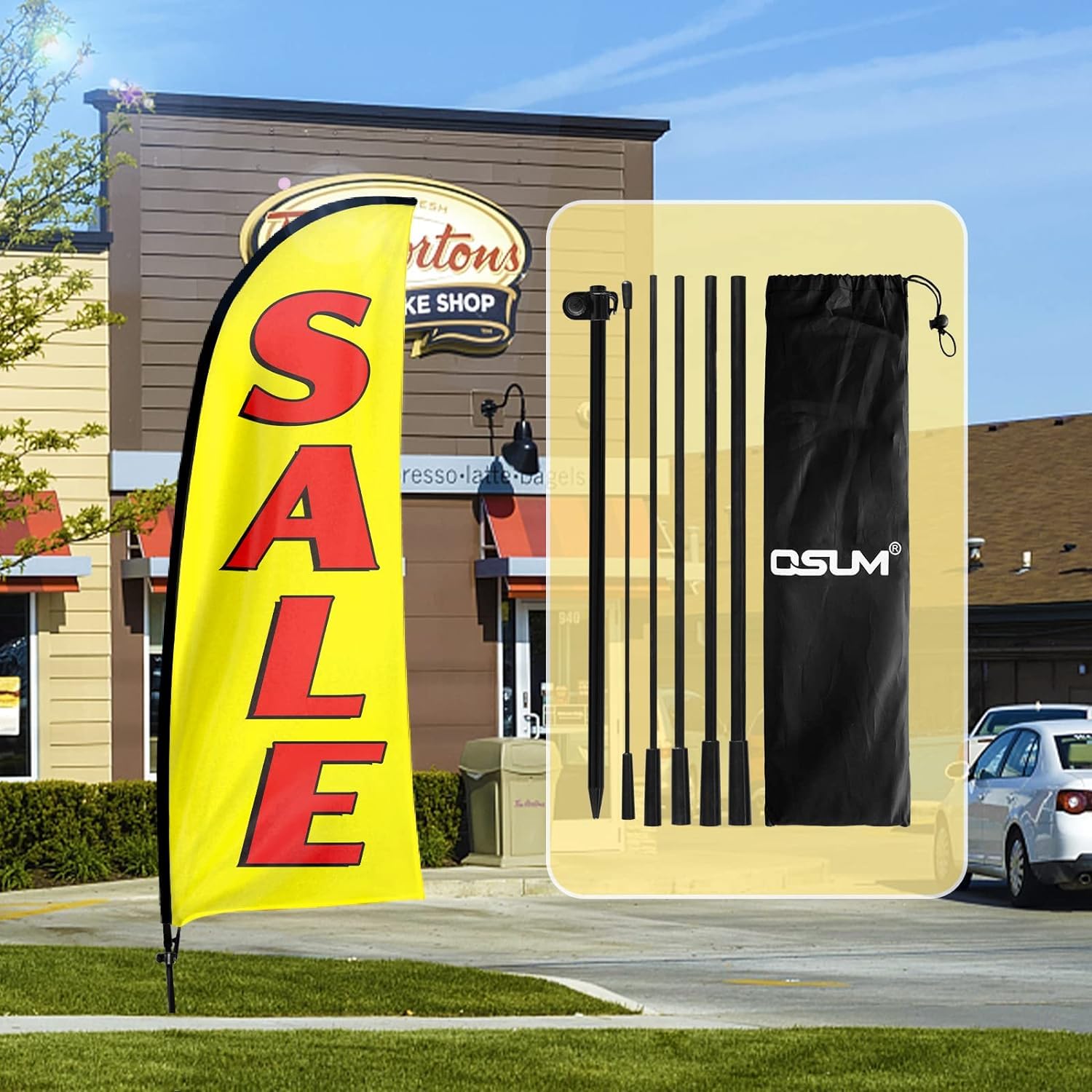 Flutter Flag Custom Business Signs Used Tires Yellow Swooper Flutter ...