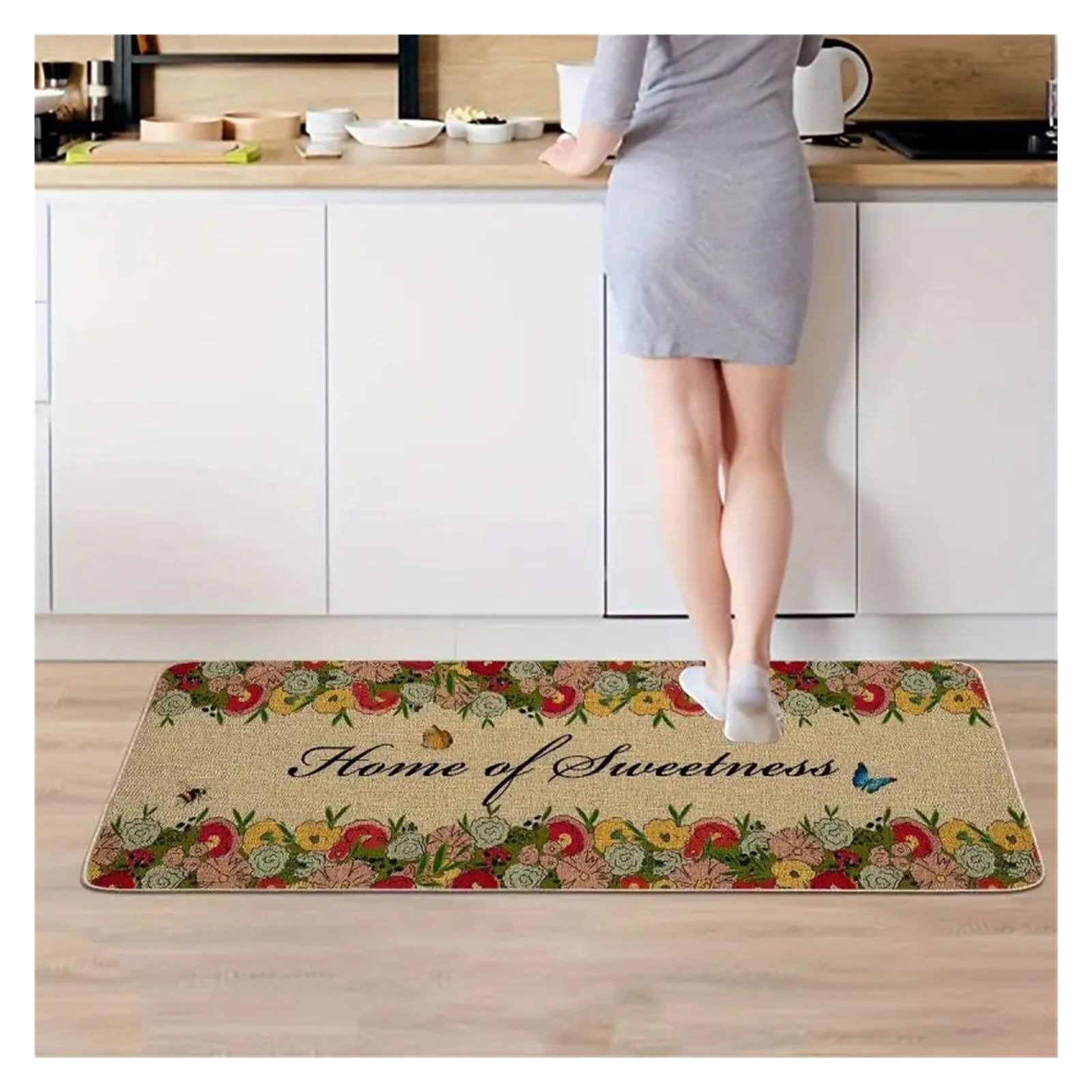 Tapis de bienvenue floral pour une decoration de maison chaleureuse
