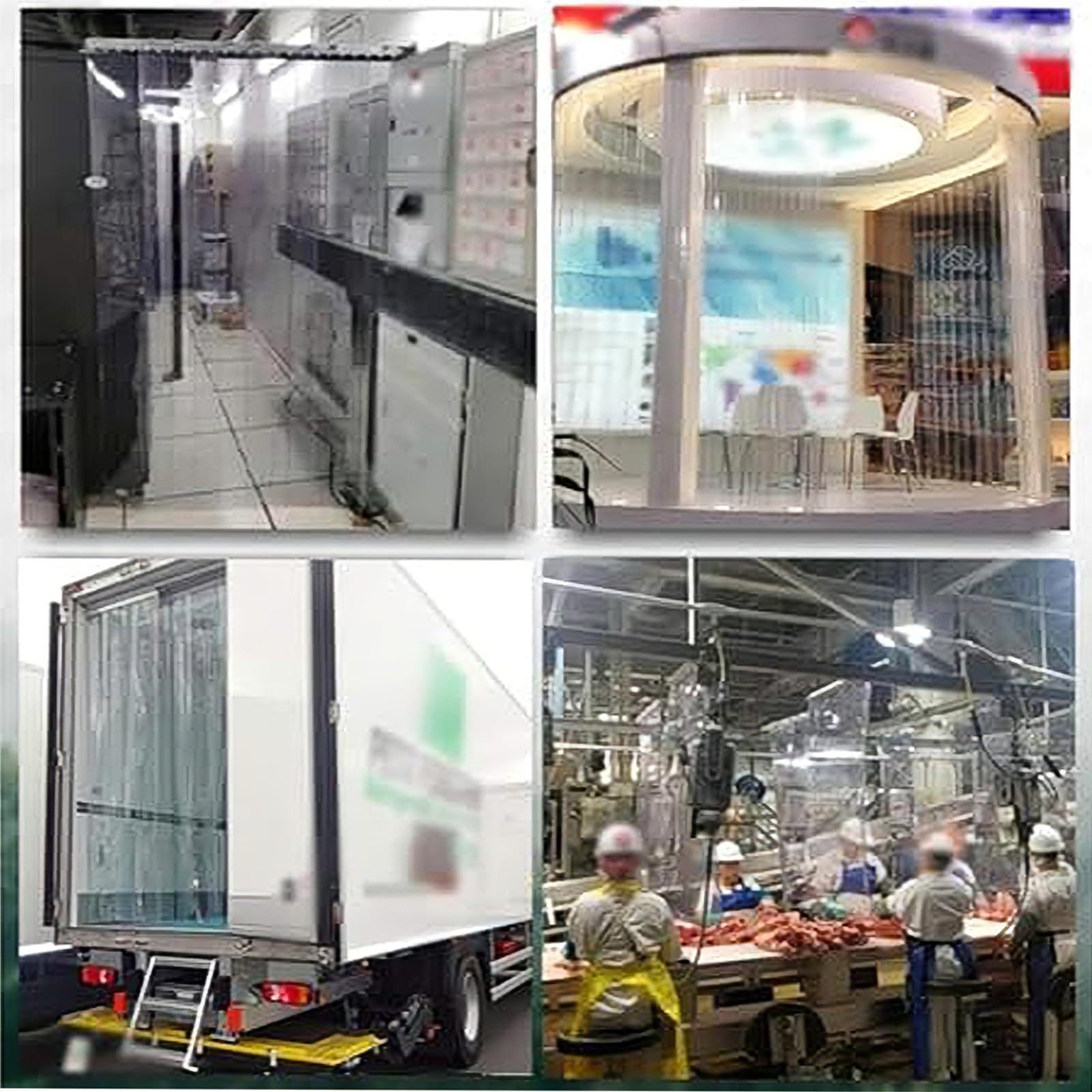 SHAARI Bandes De Rideaux De Porte en PVC, Rideaux De SéParation pour SupermarchéS ImperméAbles, Haute Transmission Lumineuse pour EntrepôTs, Camions(195x350cm/76.77x137.8in)