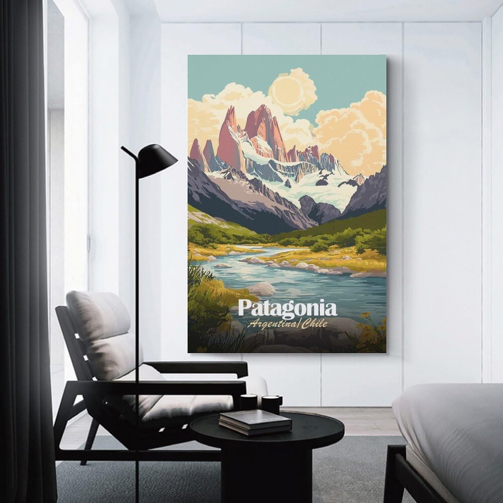 Junmoney Patagonia Argentina Chile Landscape Art Hanging Wall Art 20x30inch(50x75cm), for Bedroom Walls, Guest Spaces Or Lounges, An Easy Wall Refresh for Bedrooms