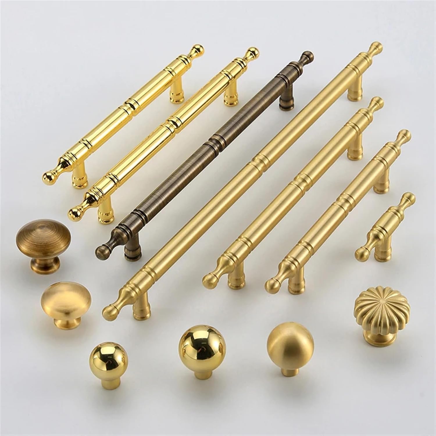 Solid Brass Cabinet Handle Furniture Knob and Handle Drawer Pulls Cupboard Wardrobe Kitchen Stain Handle 1Pcs (Color : AB-A-28)