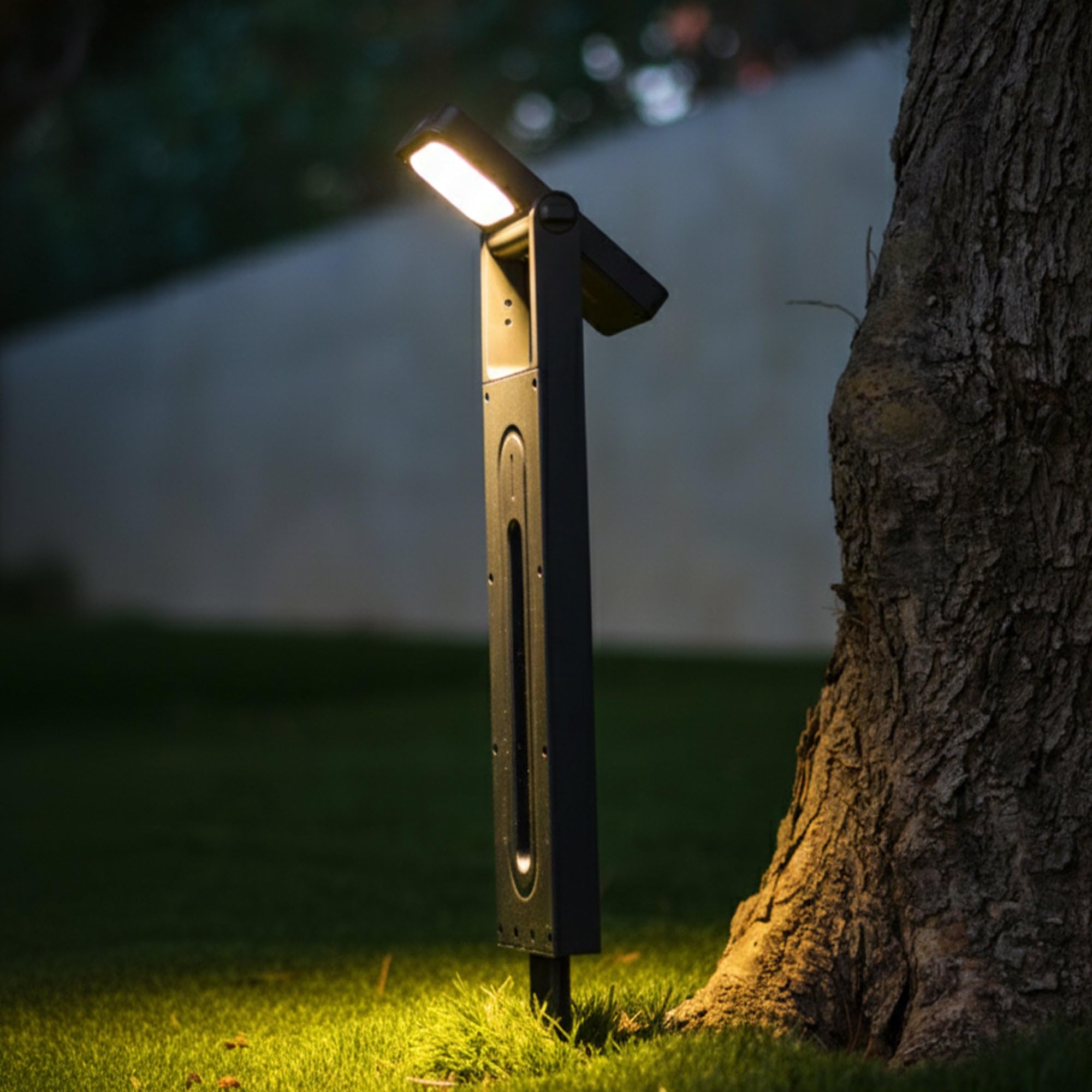 Lumisky Lote de 2 balizas solares para plantar LED blanco cálido BRITY H49 cm Luz exterior, iluminación solar para jardín camino