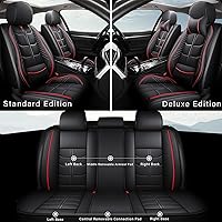 Vista 20 de URINOVET Funda de cuero para asiento de automóvil, fundas de asiento de lujo impermeables para KIA Forte Koup 2010-2016 (juego completo, café)