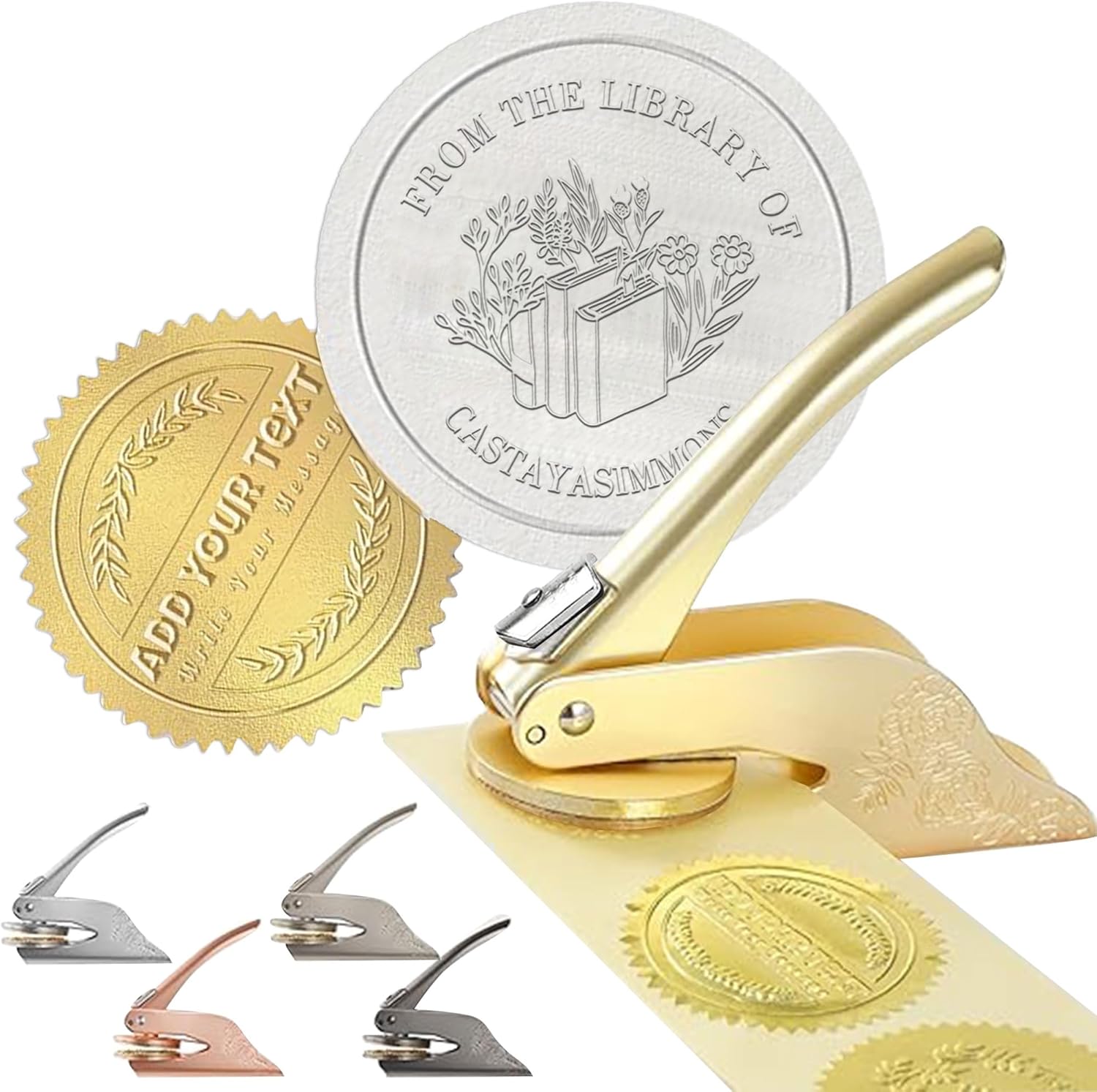 AIFLM from The Library of Embossers & Stamps, Custom Embosser, Personalized Stamp, Ex Libris, Great for Personalizing Books, Text Books and Journals and Other Documents