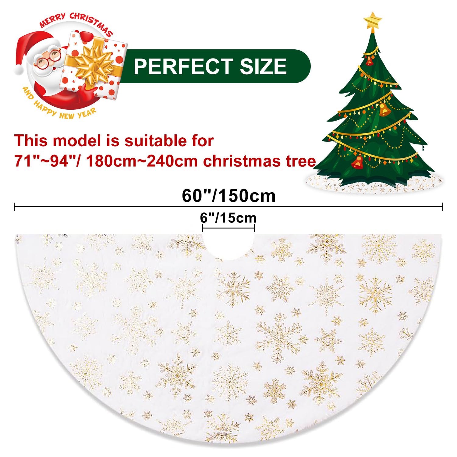 Lanpn 150cm Christmas Tree Skirt - Image 2