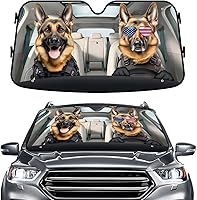 Vista 78 de GENANY Parasol Divertido para Parabrisas de Pareja de Perros Golden Retriever Lindos para Coche SUV Camión (55x30 Pulgadas), Parasol