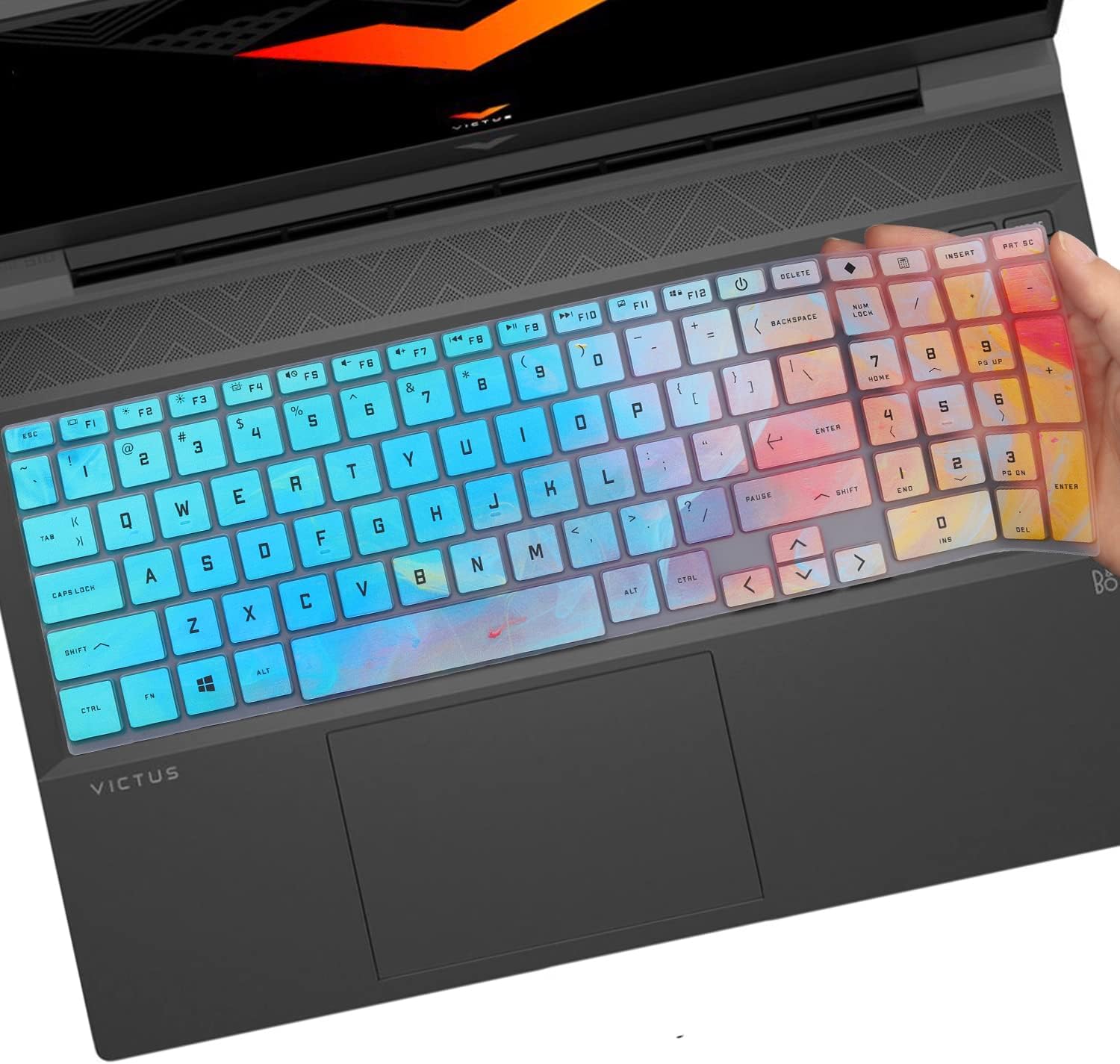 Silikon-Tastaturschutz Für HP Victus 15,6 Zoll Gaming Laptop – US-Layout, Schwarz