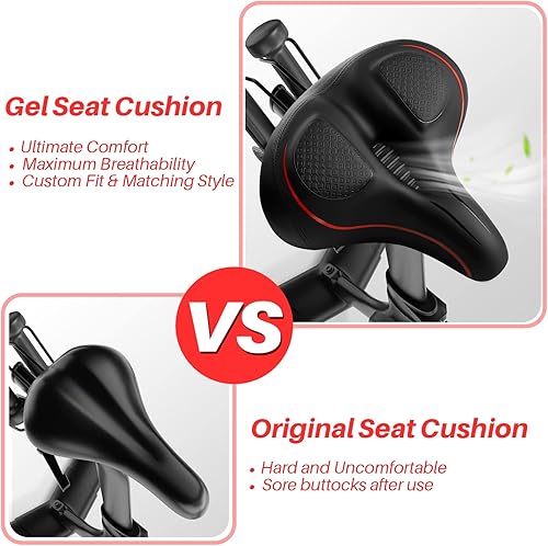 Vista 5 de Asiento de bicicleta de gran tamaño para bicicleta Peloton y bicicleta +, cómodo cojín de asiento compatible con bicicletas de Peloton, carretera